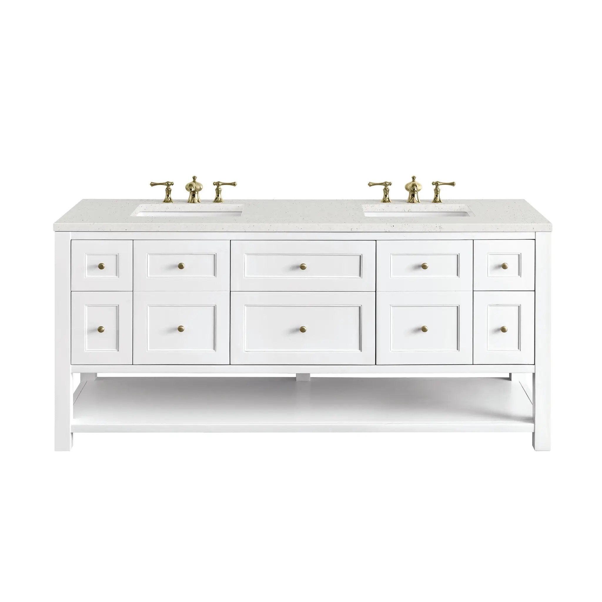 James Martin Breckenridge 72" Double Vanity Set - Bright White by James Martin Vanities