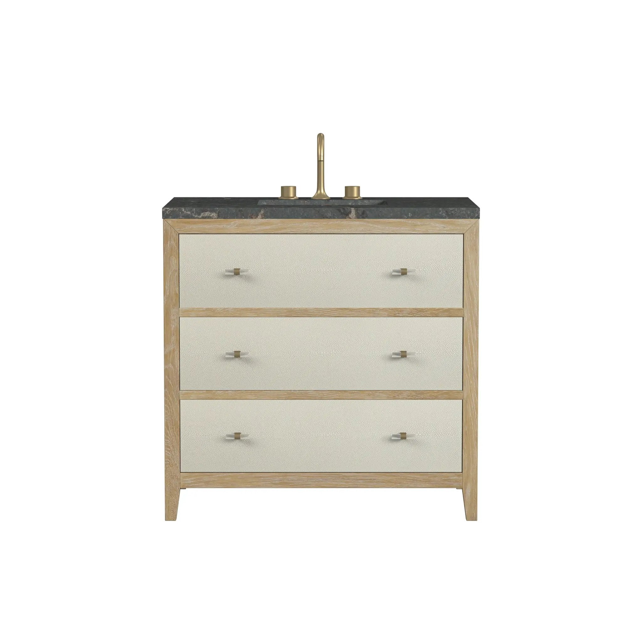 James Martin Celeste 36" Single Vanity Set - Sunwashed Oak with Embossed Shagreen by James Martin Vanities