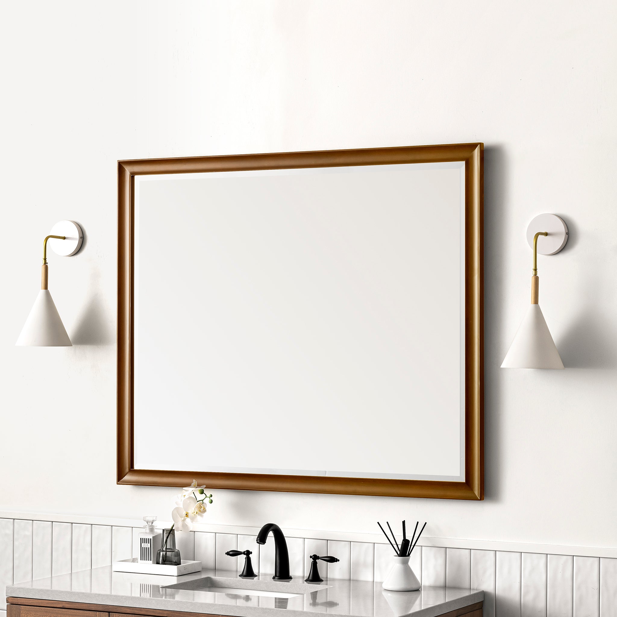 light natural oak mirror