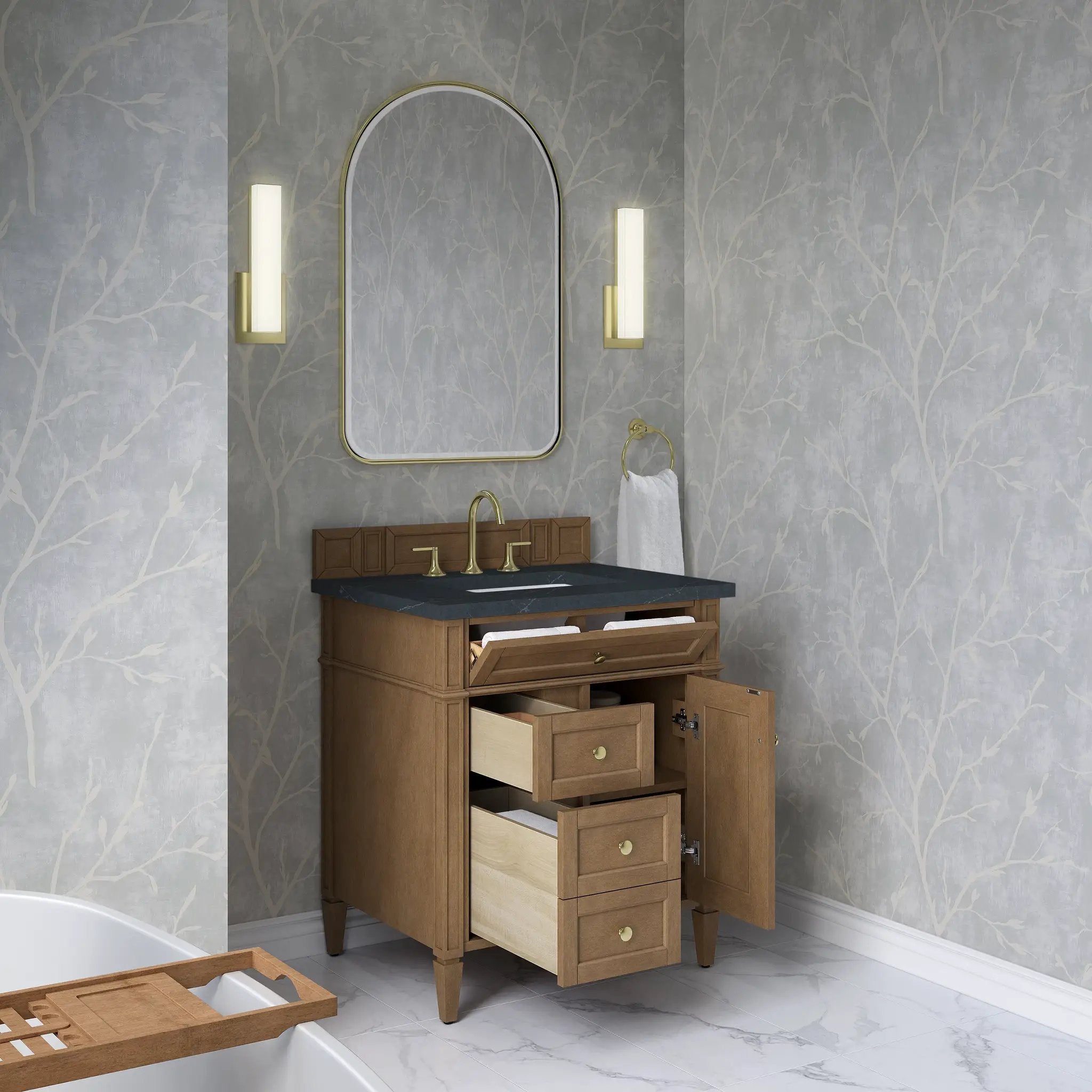 pecan vanity