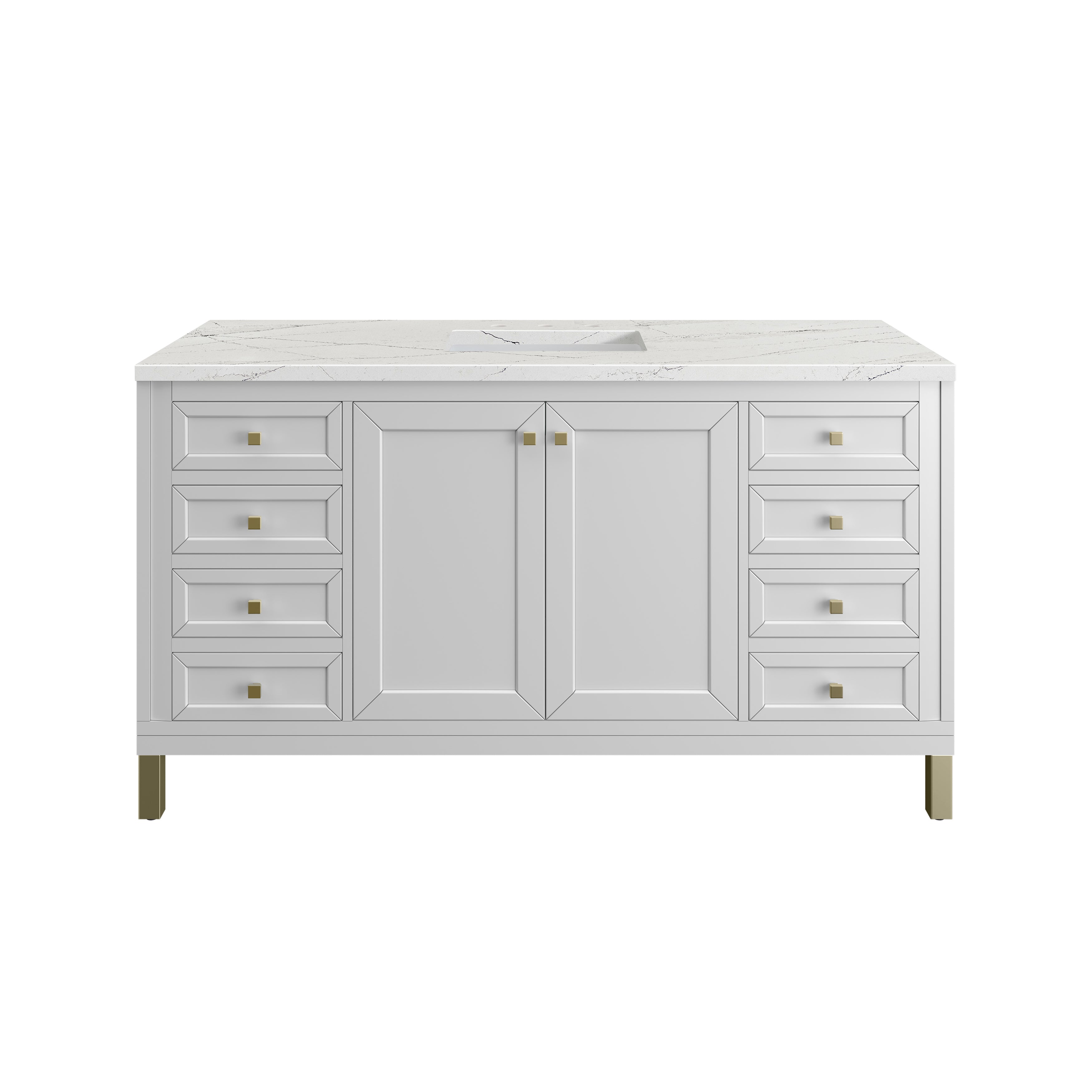 James Martin Vanities Chicago 60" Single Vanity - Glossy White