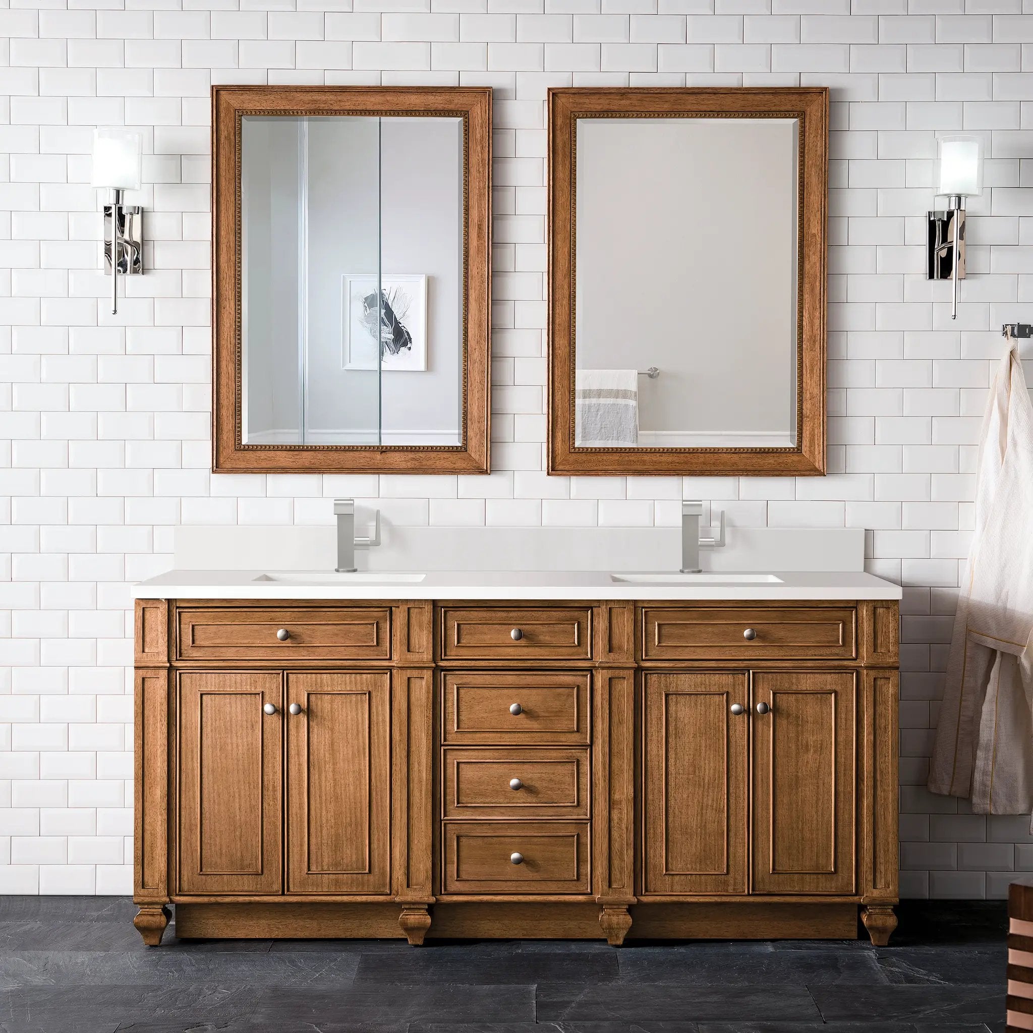 saddle brown vanity