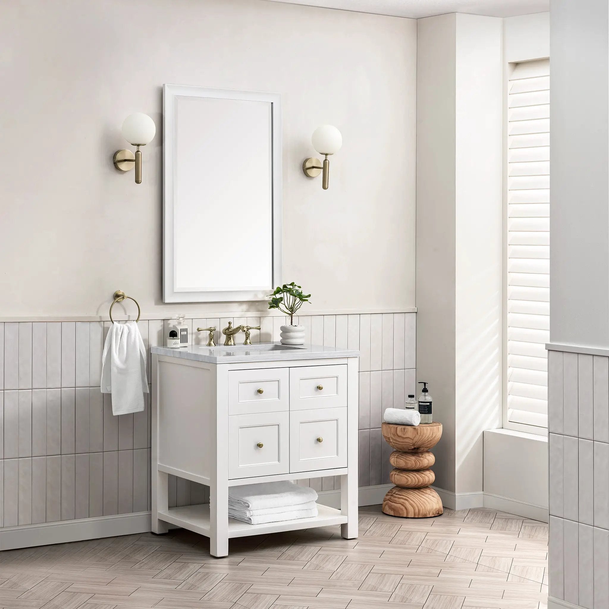 bright white vanity
