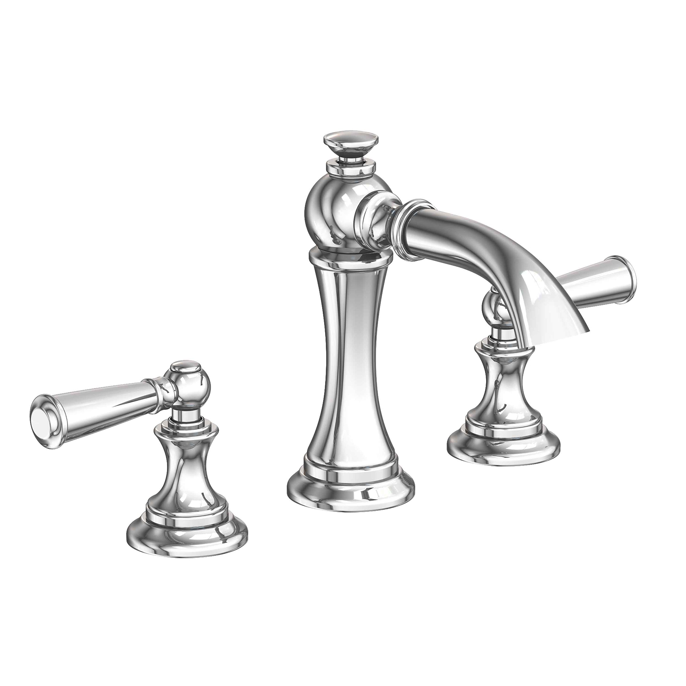polished chrome lavatory faucet