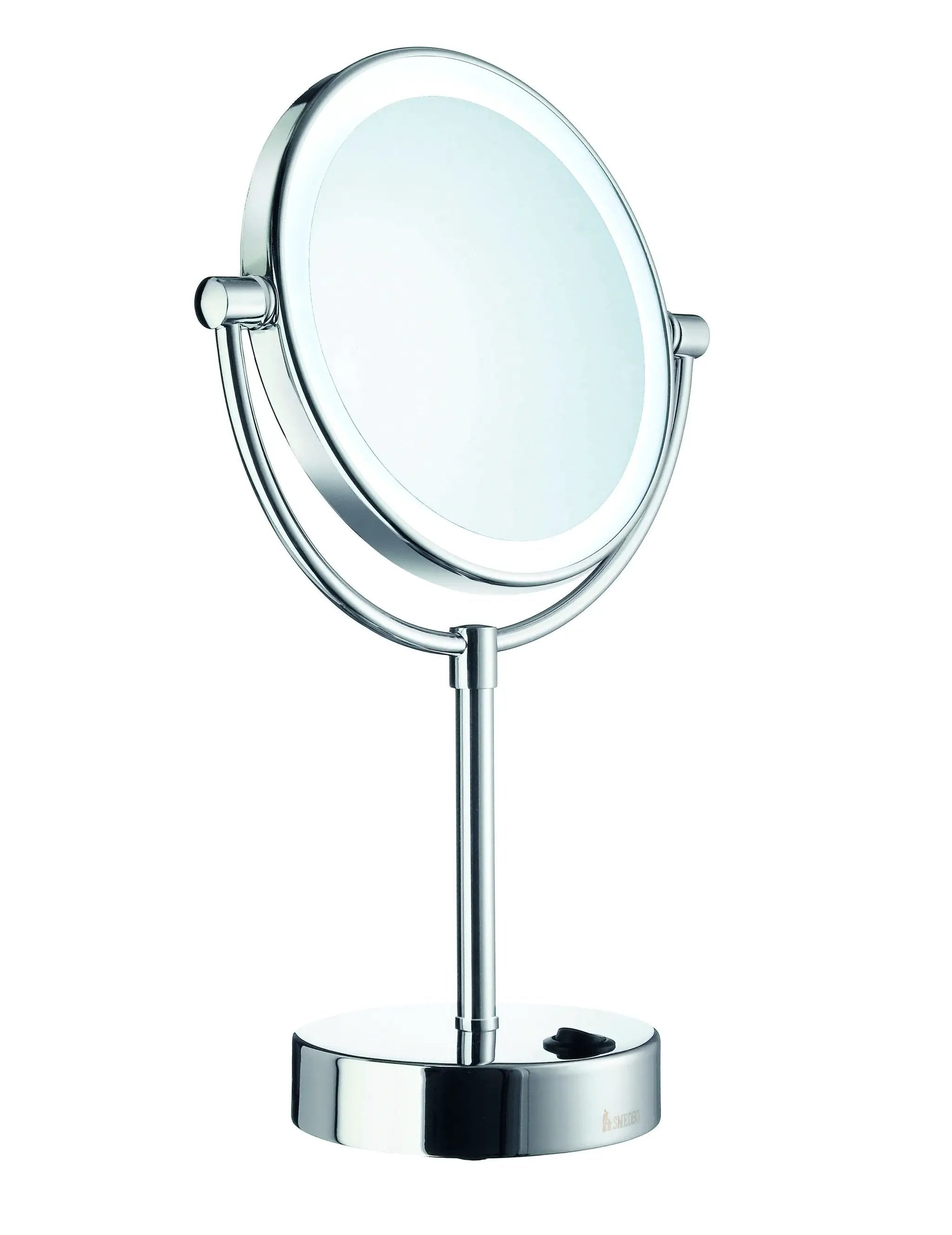 polished chrome make-up mirror