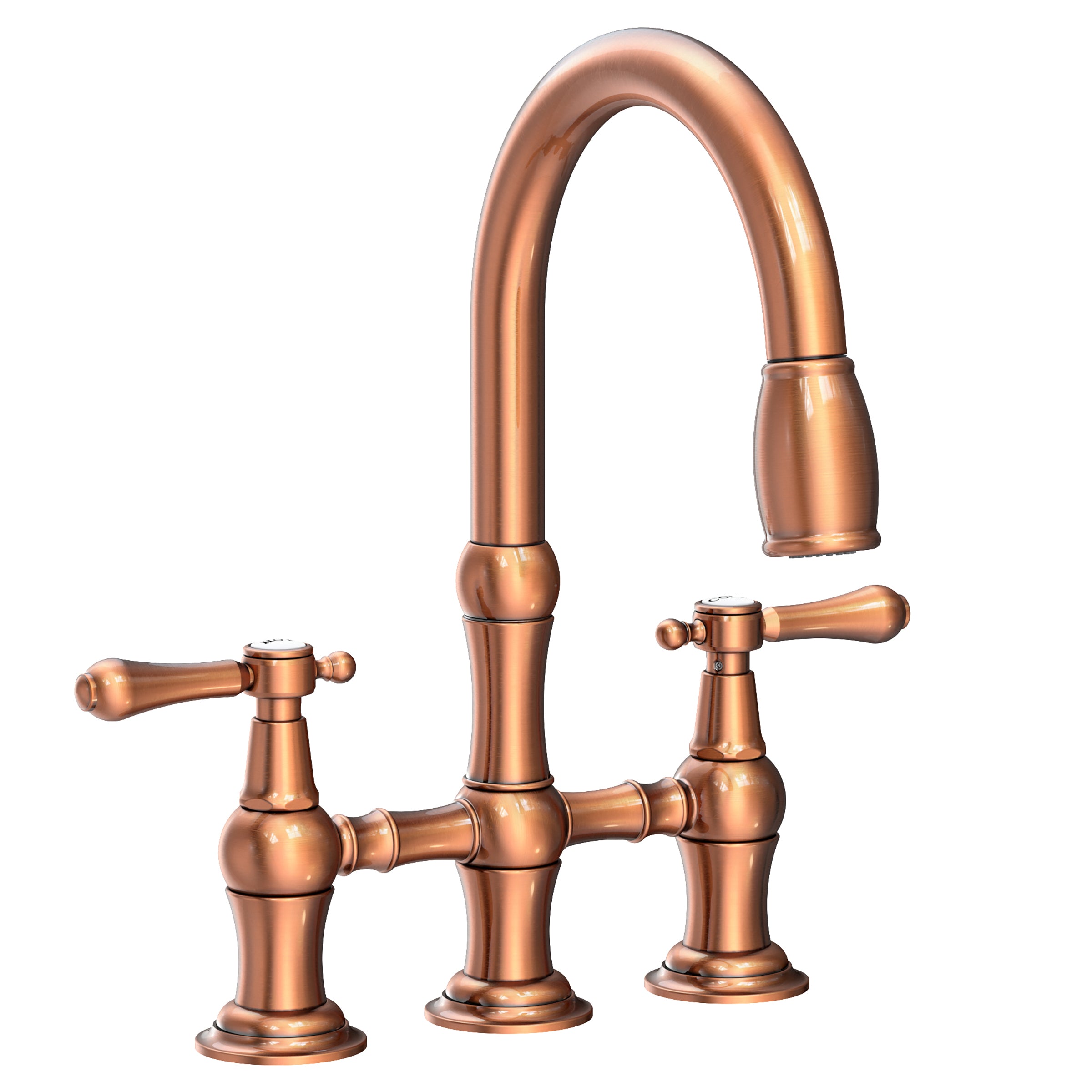 Newport Brass Chesterfield Kitchen Bridge Pull-Down Faucet