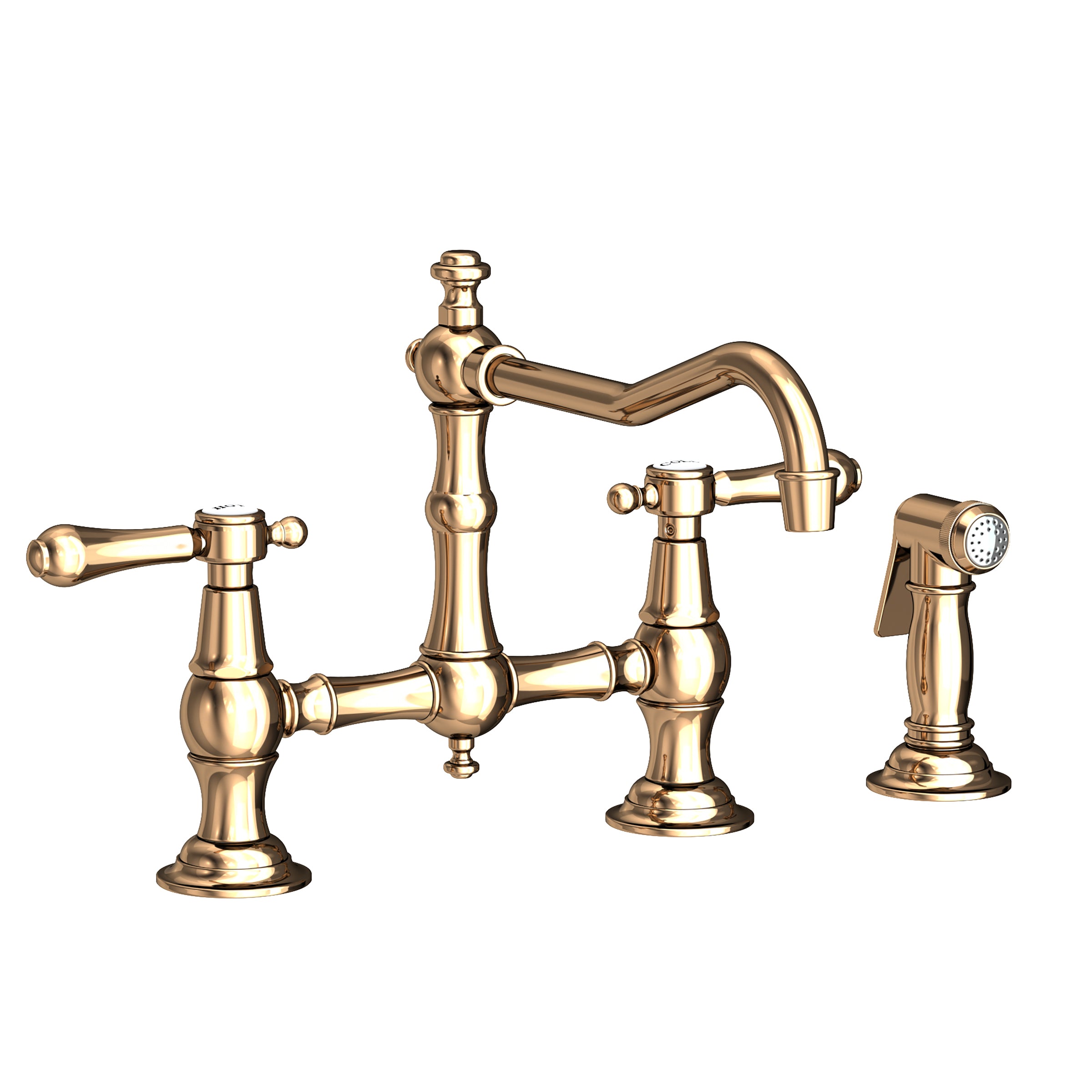 Newport Brass Chesterfield Kitchen Bridge Faucet with Side Spray