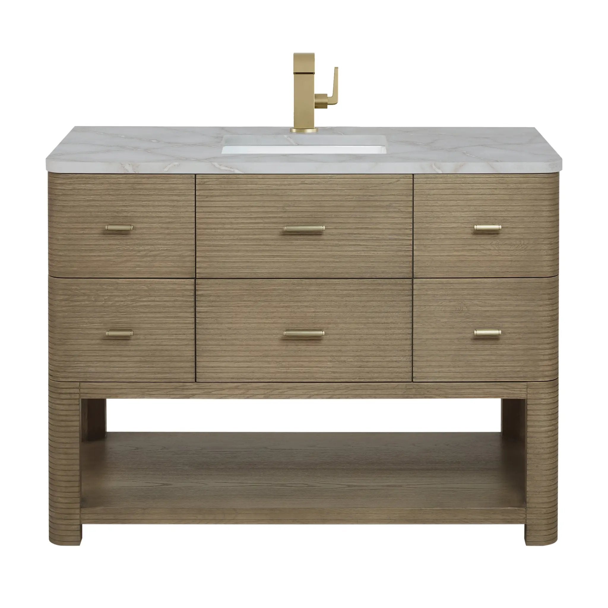 pebble oak vanity