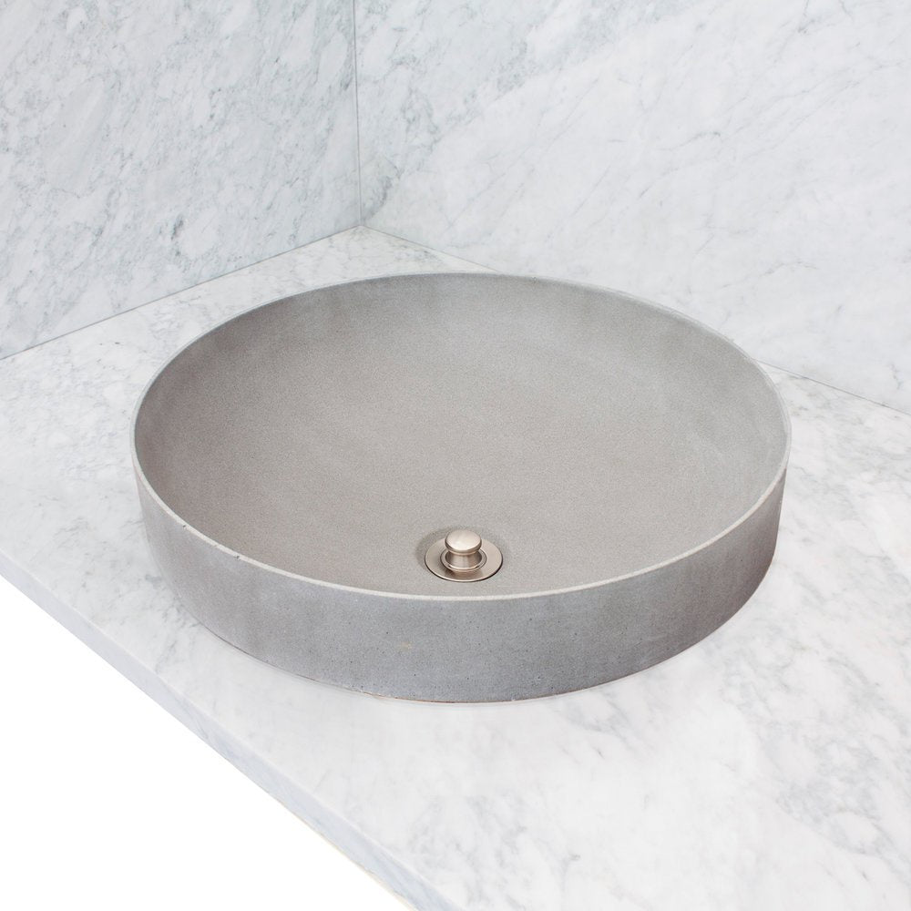 gray concrete sink