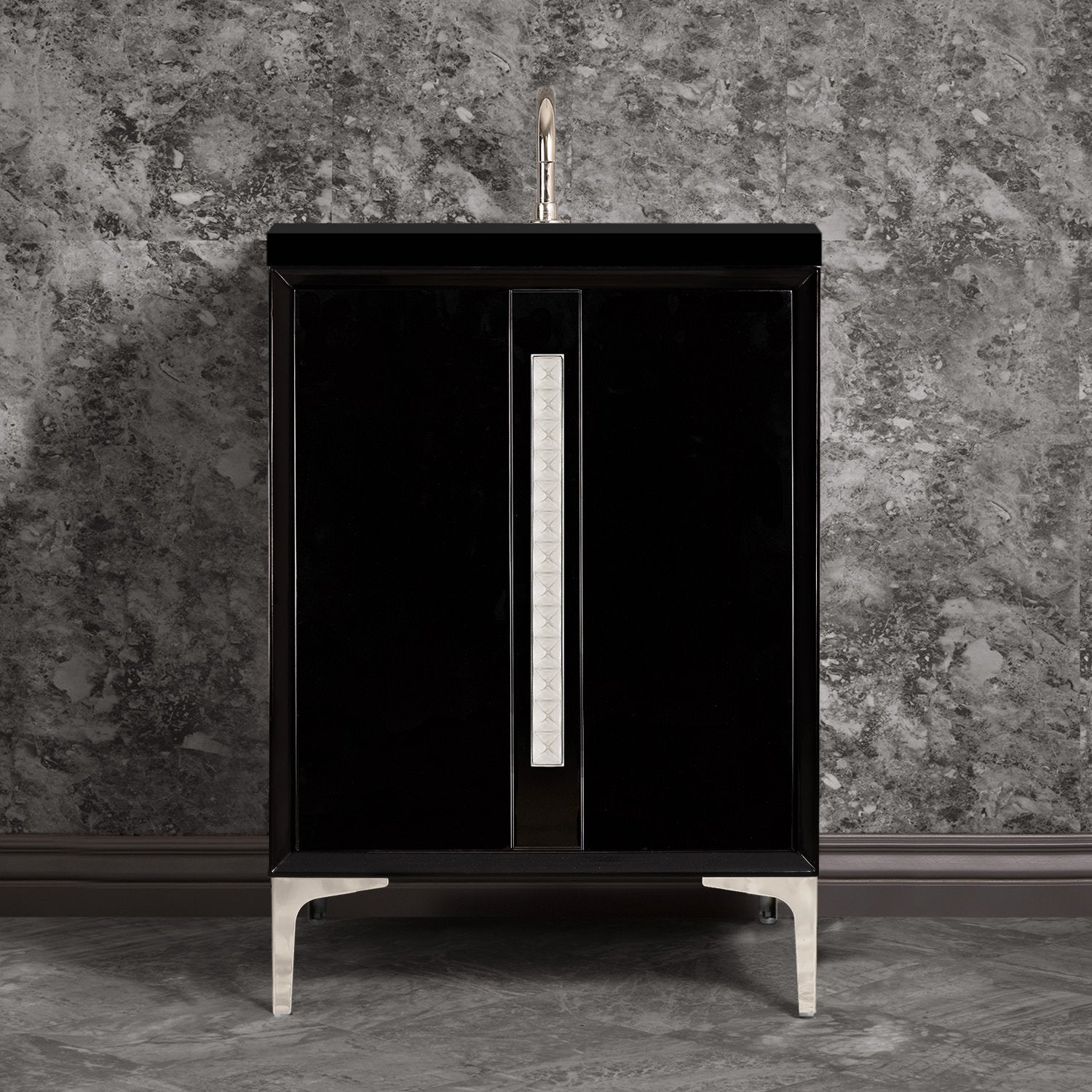 Linkasink Tuxedo with 18" Artisan Glass Pyramid Hardware Vanity