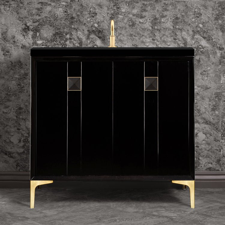 satin brass vanity