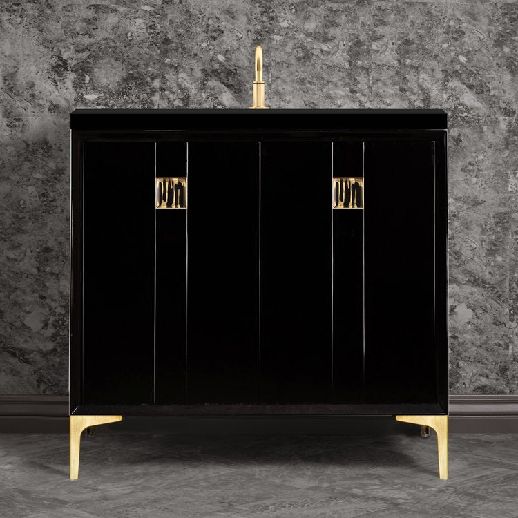 satin brass vanity