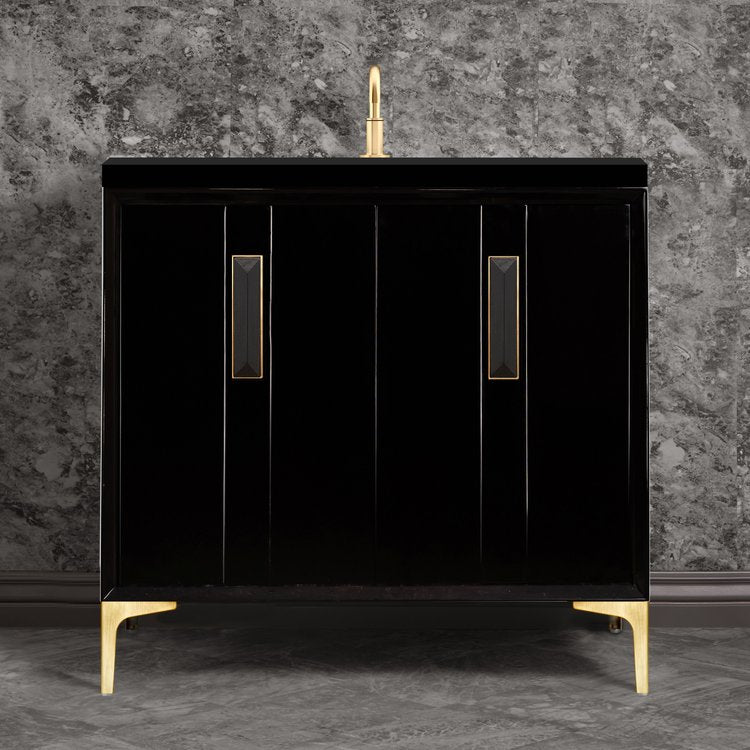 satin brass vanity