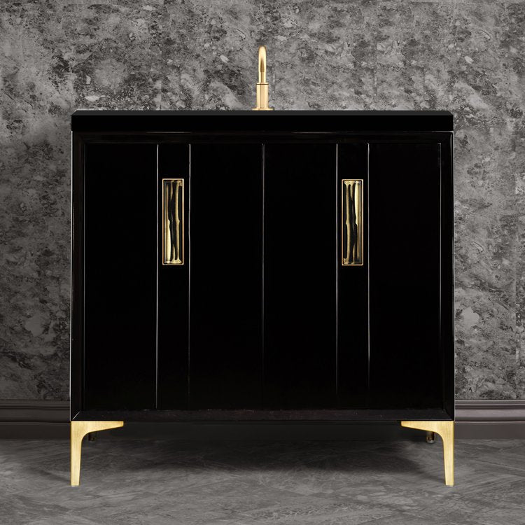 satin brass vanity