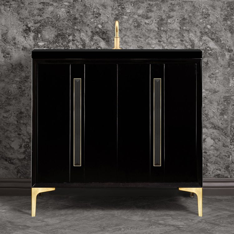 satin brass vanity