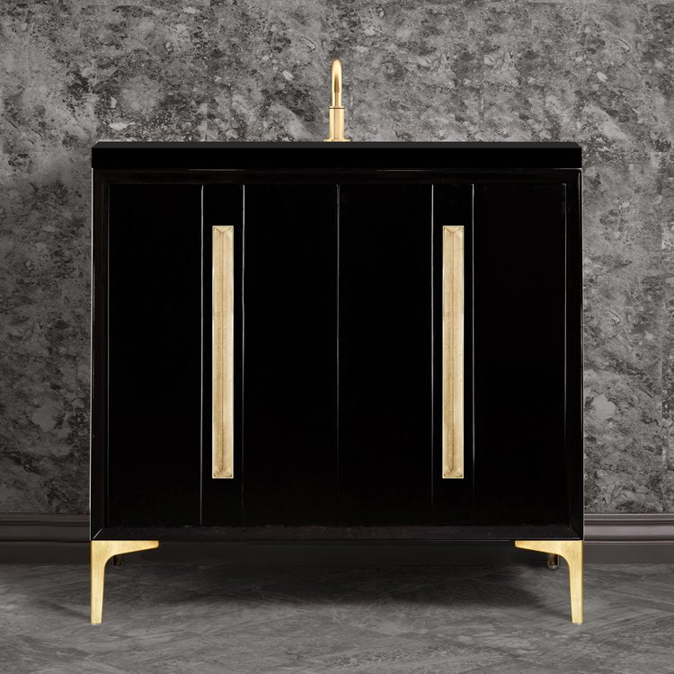 satin brass vanity