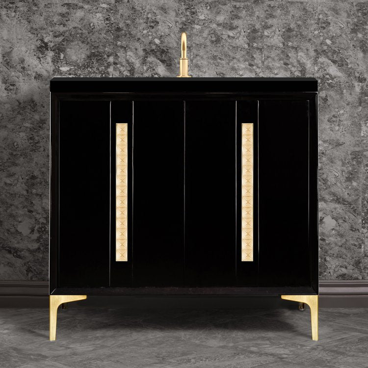 satin brass vanity