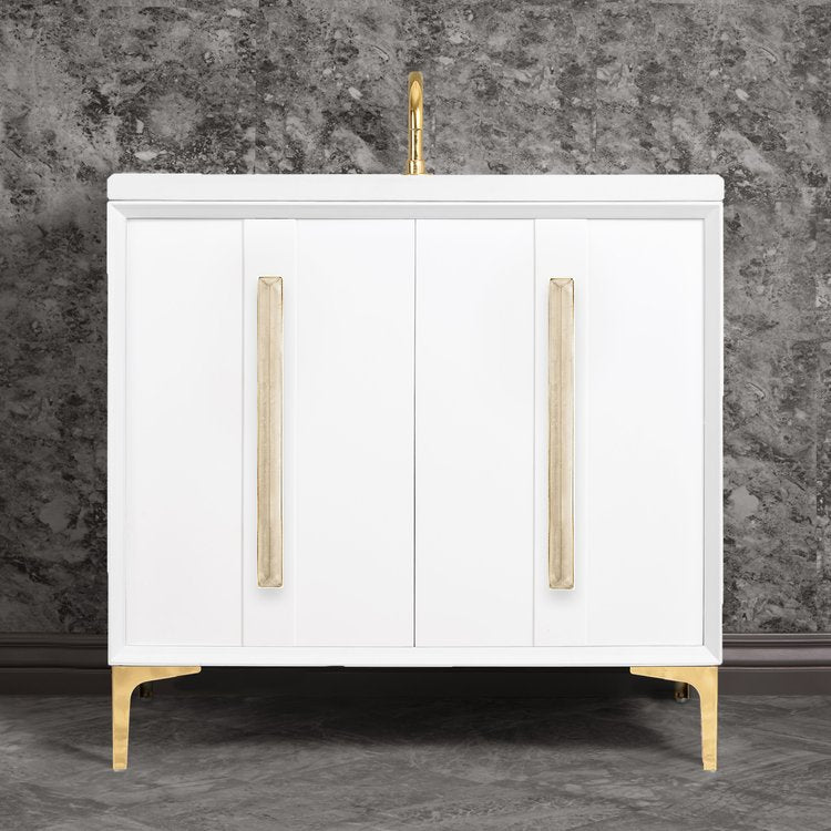 Linkasink Tuxedo with 18" Eglomise Artisan Glass Prism Hardware Vanity