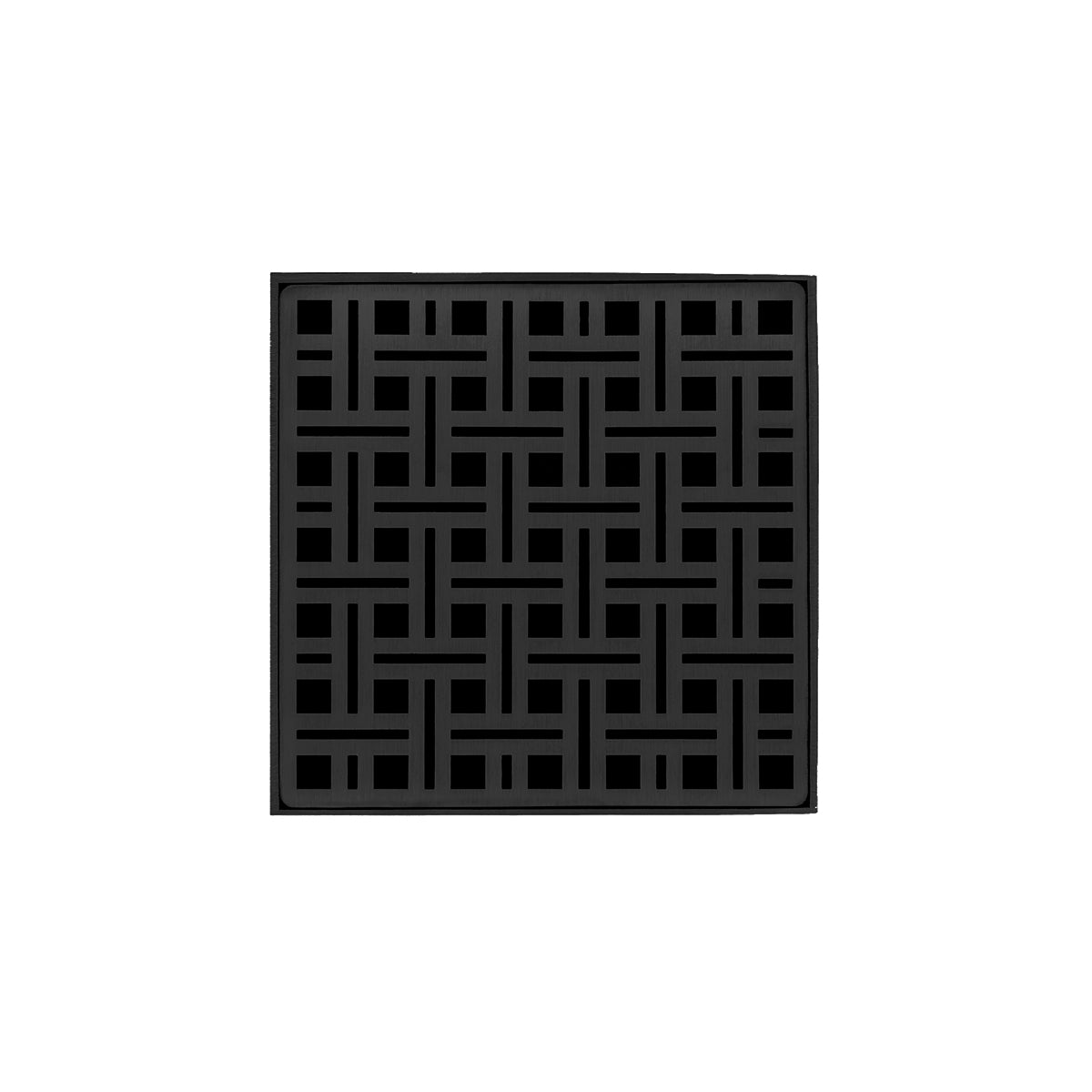Infinity Drain 5" x 5" VD 5 Premium Center Drain Kit with Weave Pattern Decorative Plate with ABS Drain Body, 2" Outlet