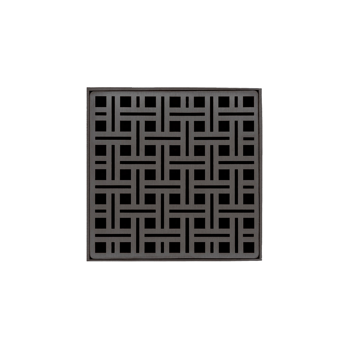 Infinity Drain 5" x 5" VD 5 Premium Center Drain Kit with Weave Pattern Decorative Plate with PVC Drain Body, 2" Outlet