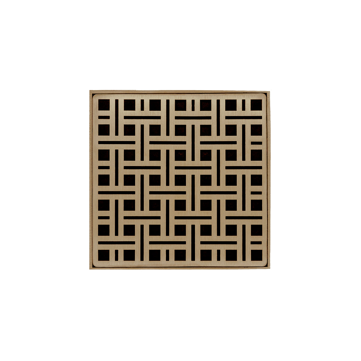 Infinity Drain 5" x 5" VD 5 Premium Center Drain Kit with Weave Pattern Decorative Plate with ABS Drain Body, 2" Outlet