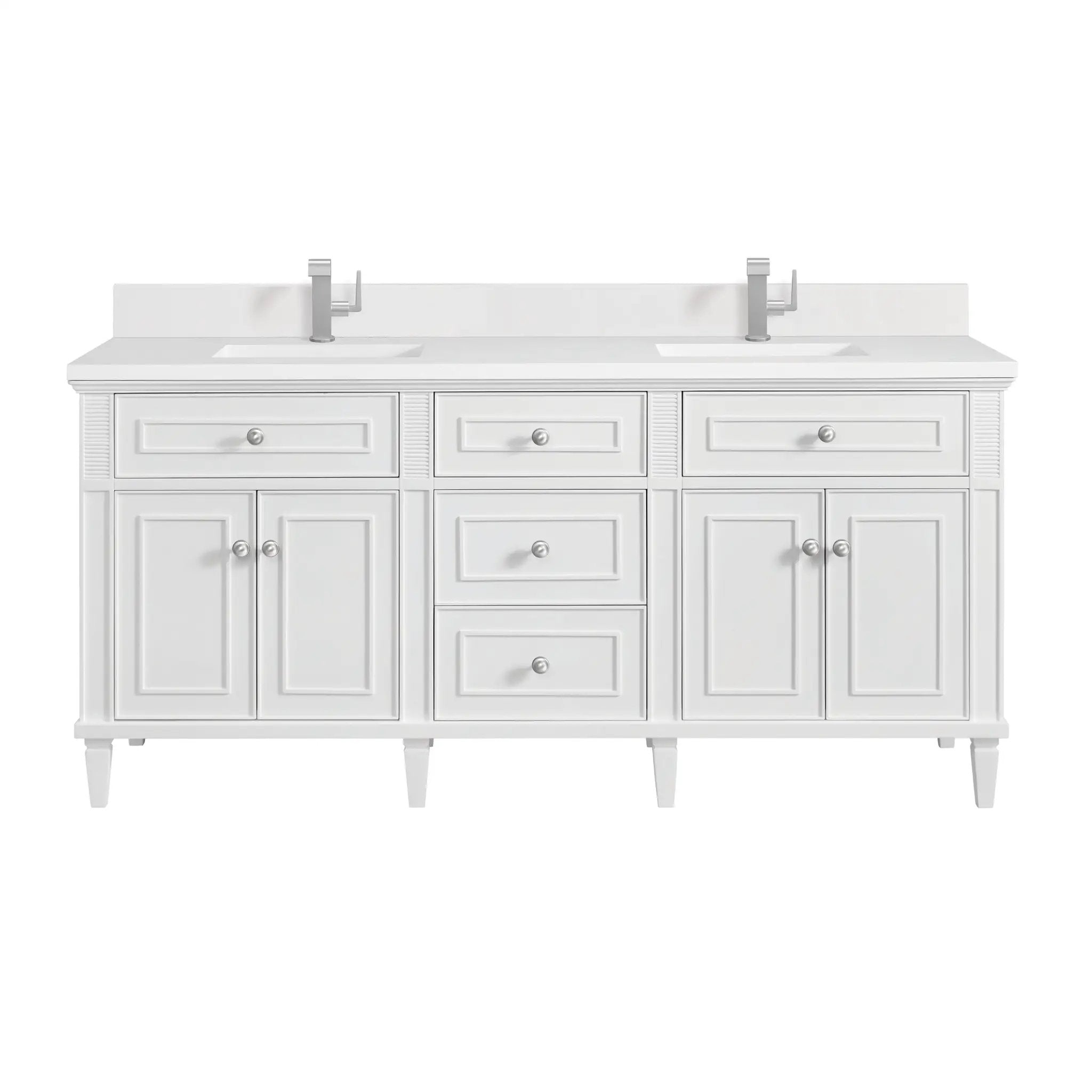 James Martin Lorelai 72" Double Vanity Set - Bright White by James Martin Vanities