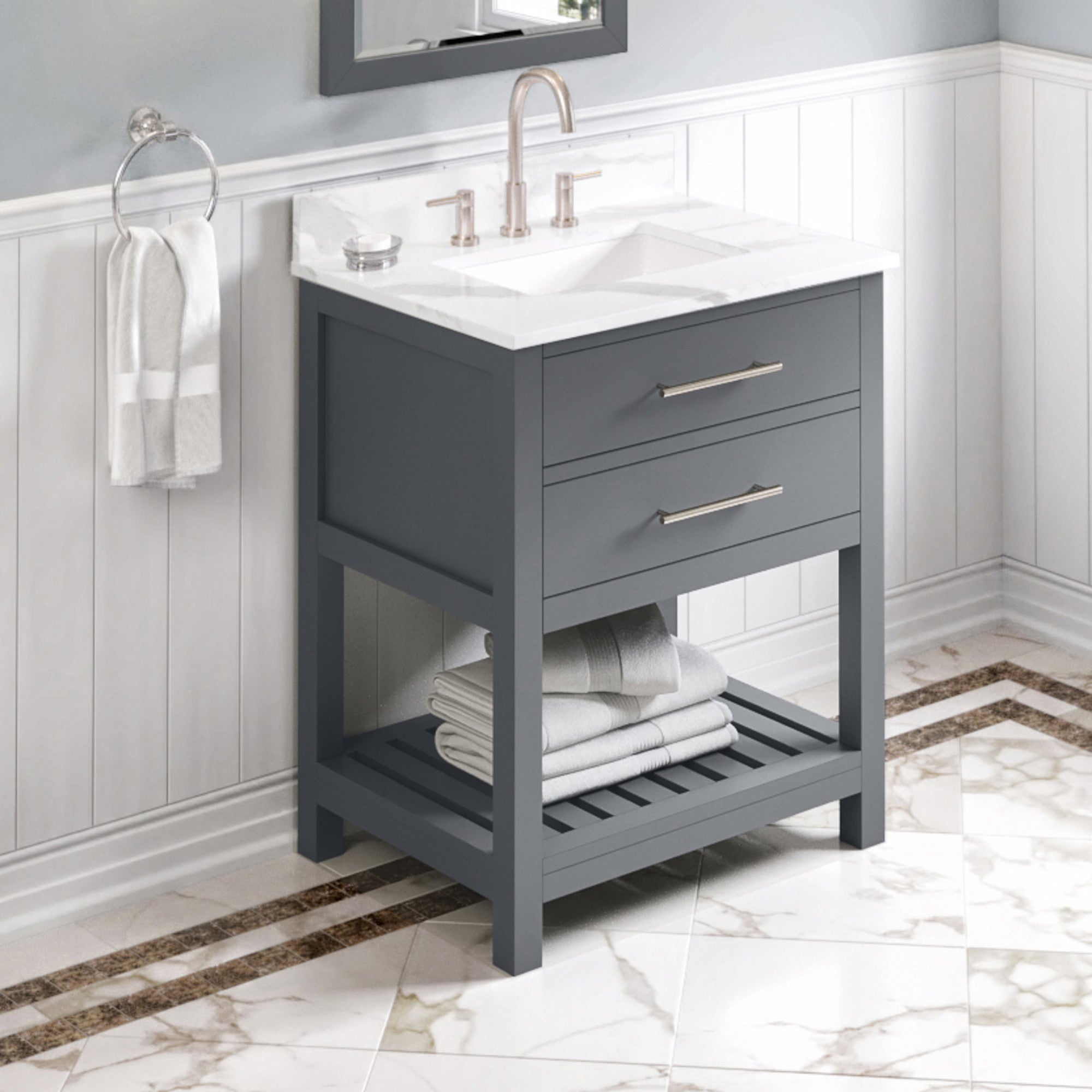 Jeffrey Alexander 30" Wavecrest Vanity Set