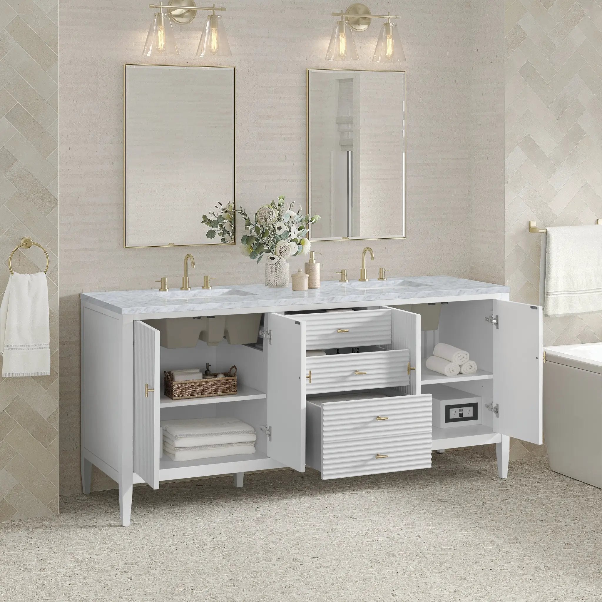 bright white vanity