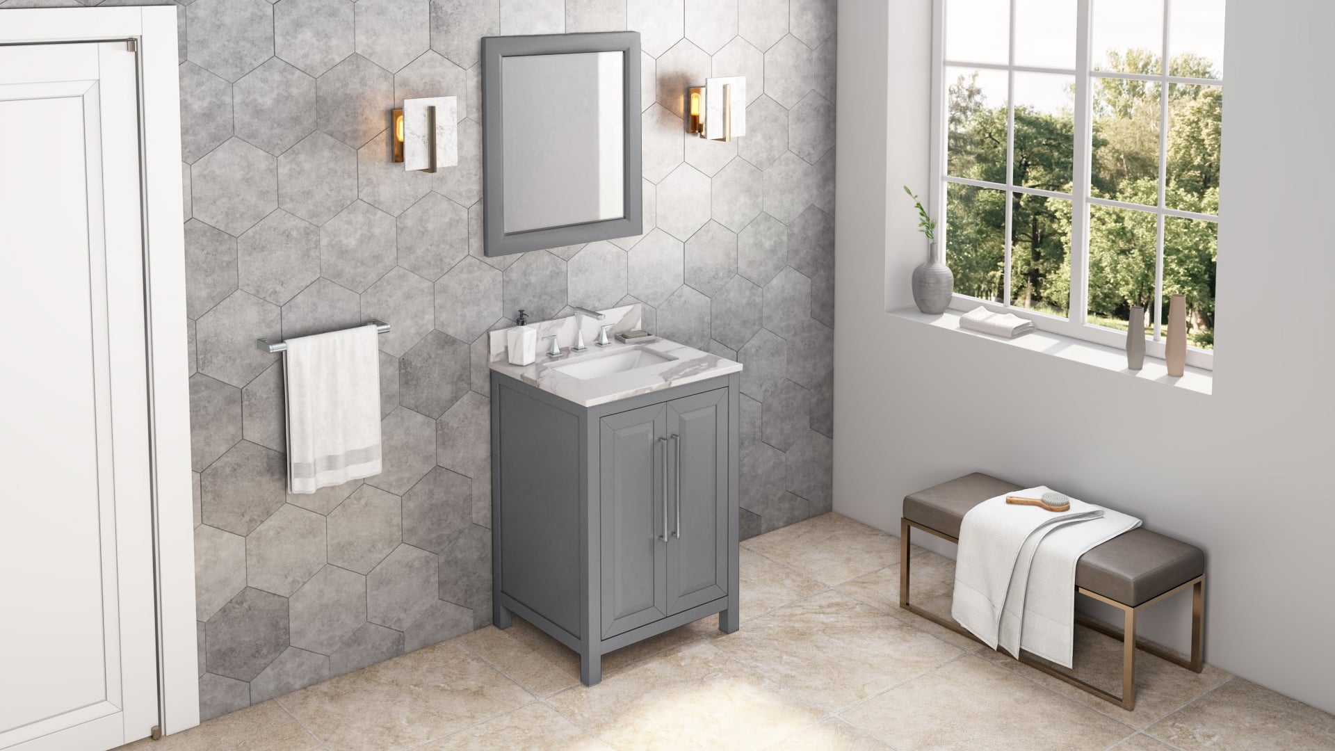 grey vanity