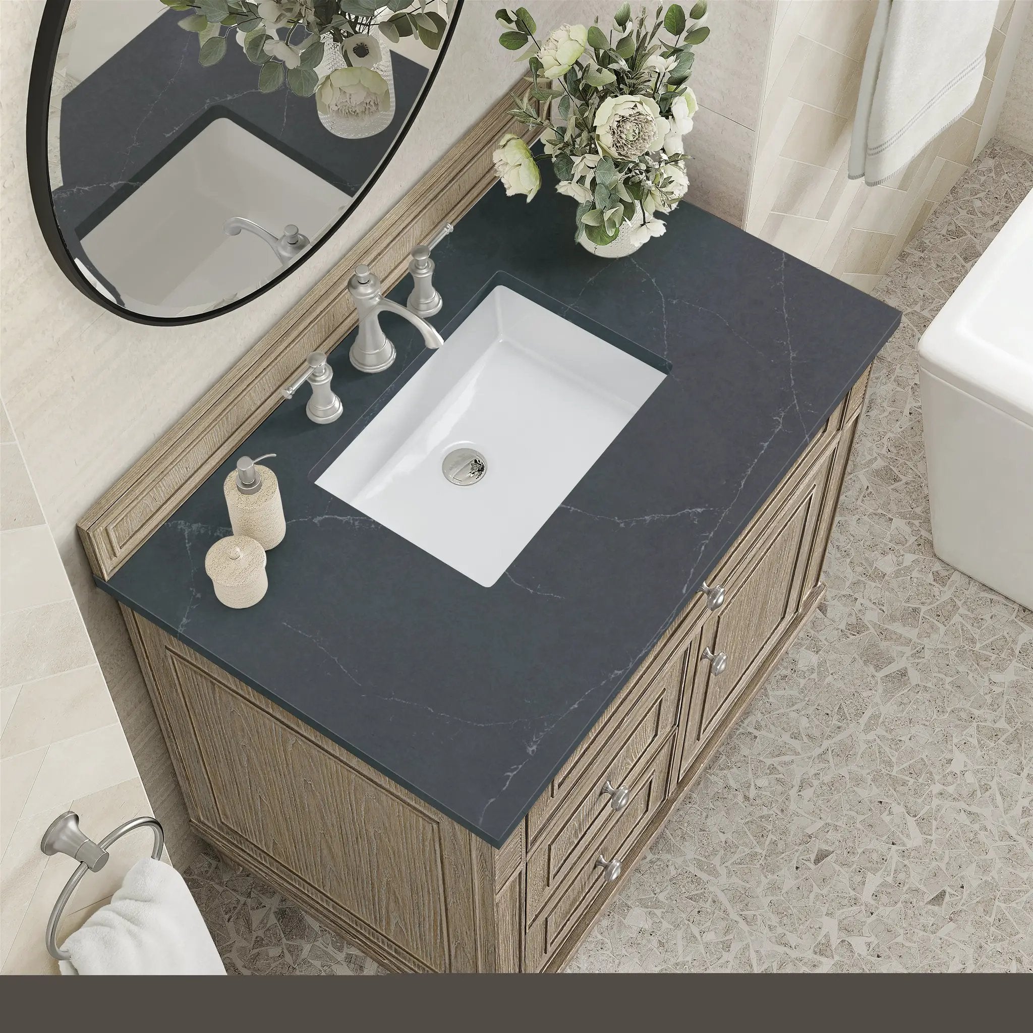 whitewashed oak vanity