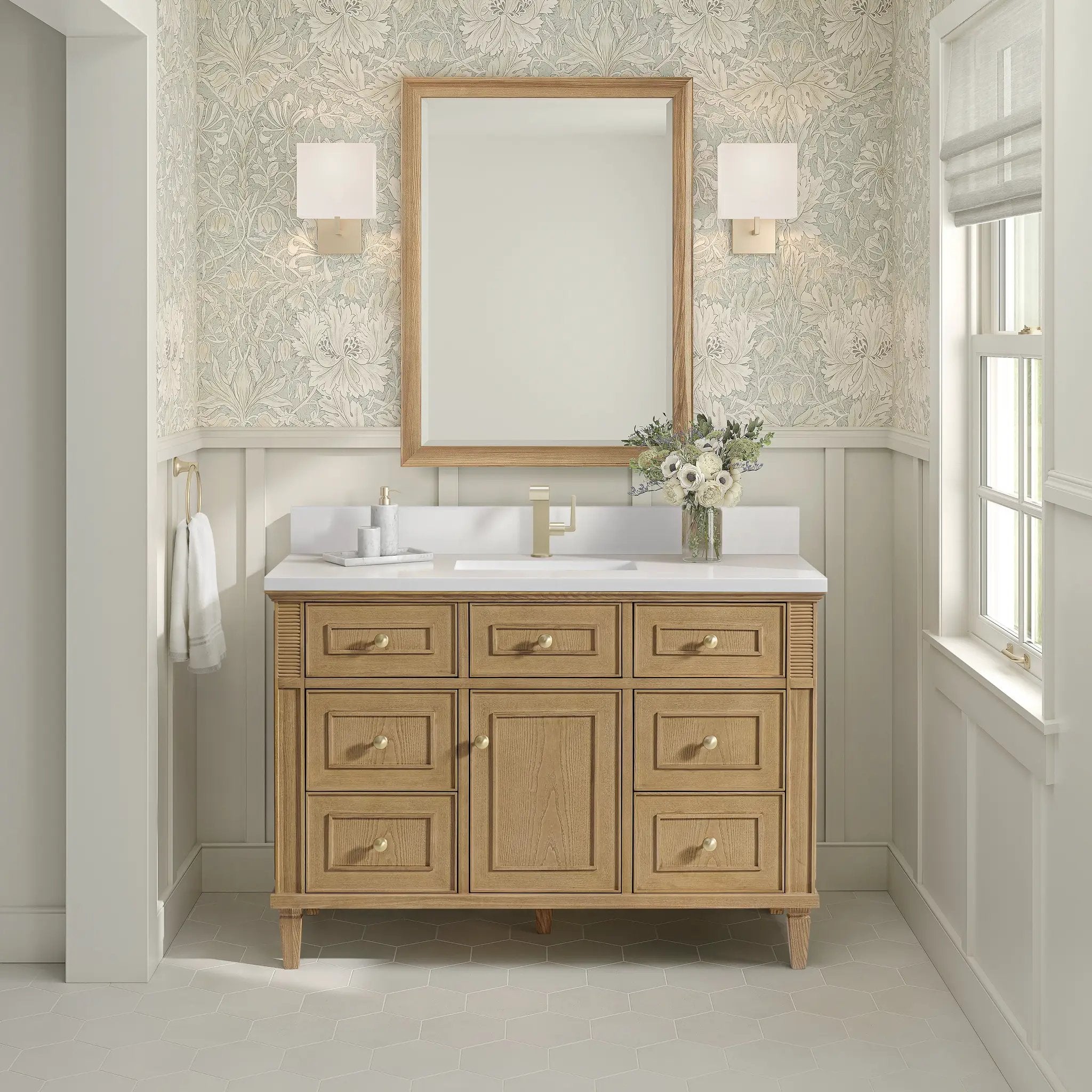 light natural oak vanity