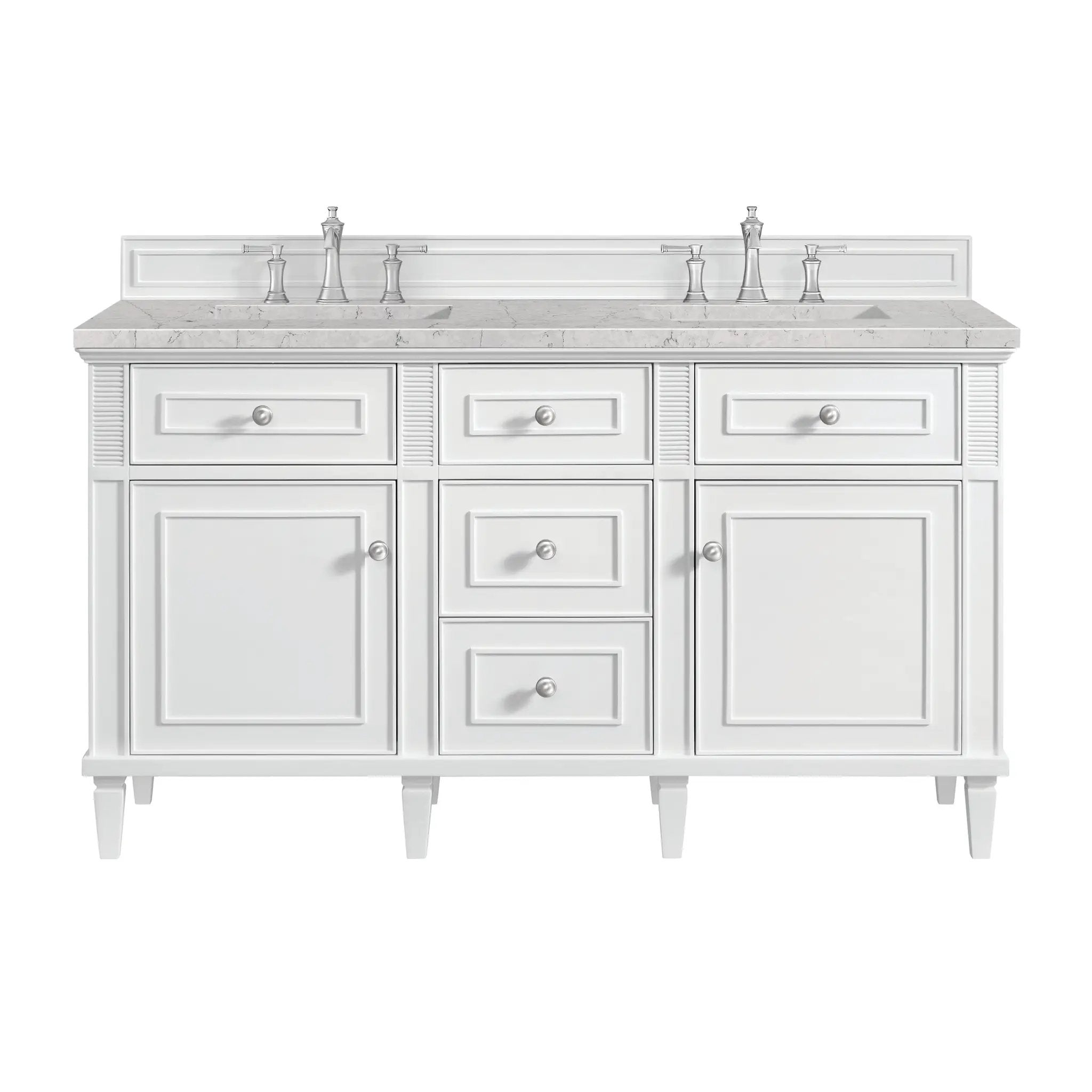 James Martin Lorelai 60" Double Vanity Set - Bright White by James Martin Vanities