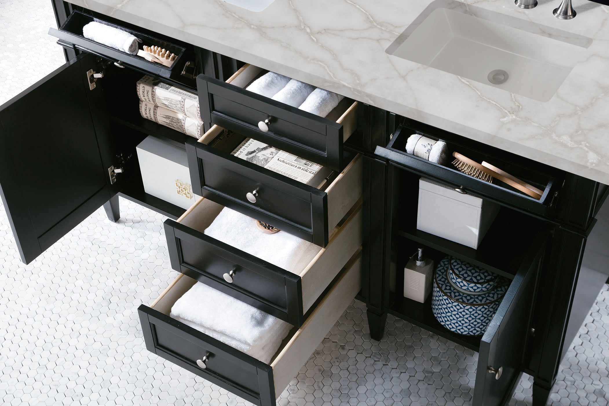 victorian silver quartz top vanity
