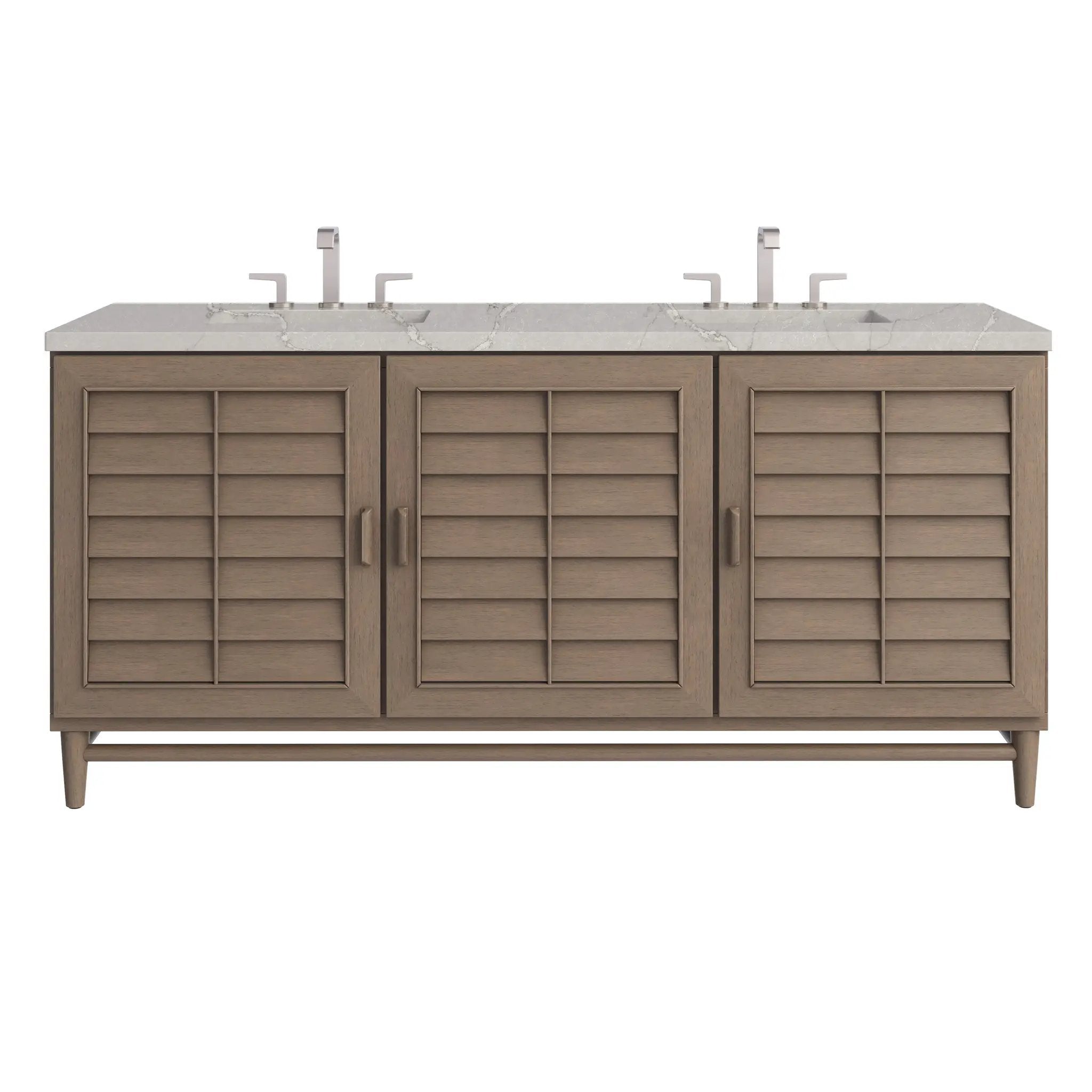 James Martin Portland 72" Double Vanity Set - Whitewashed Walnut by James Martin Vanities
