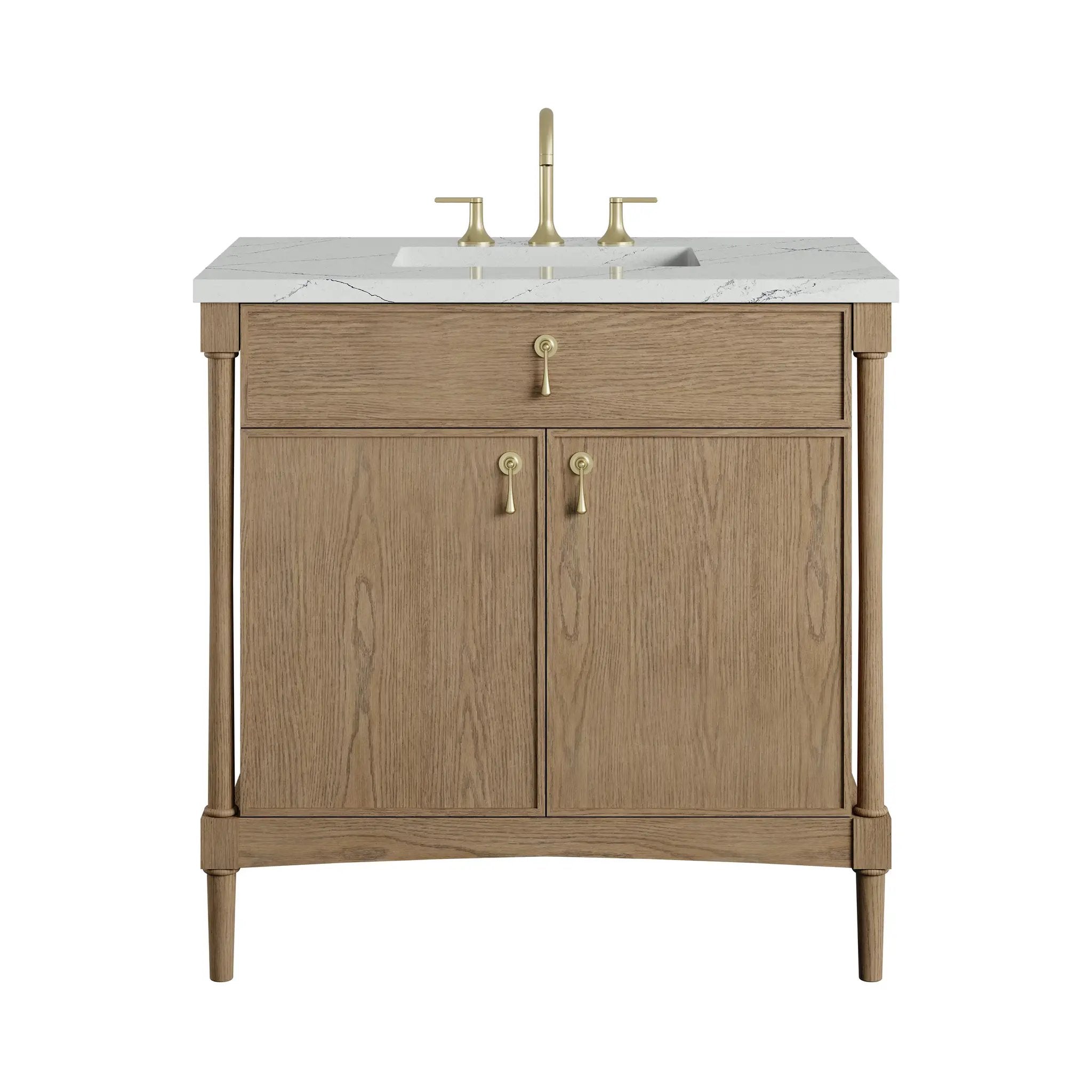 James Martin Kinnsden 36" Single Vanity Set - Weathered Oak by James Martin Vanities
