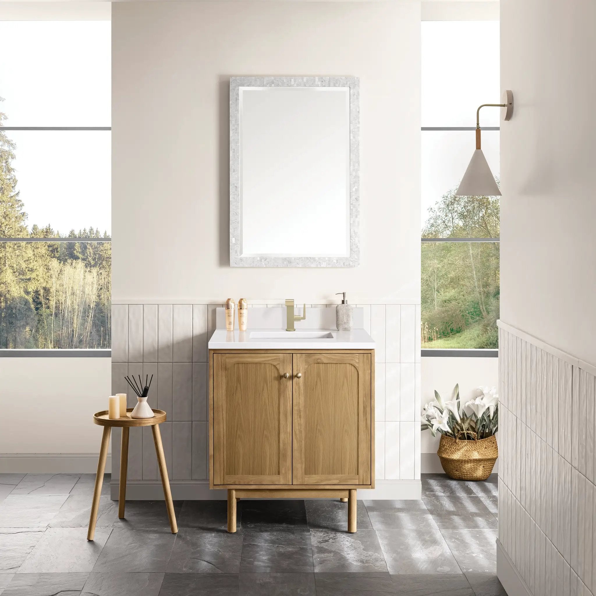 light natural oak vanity