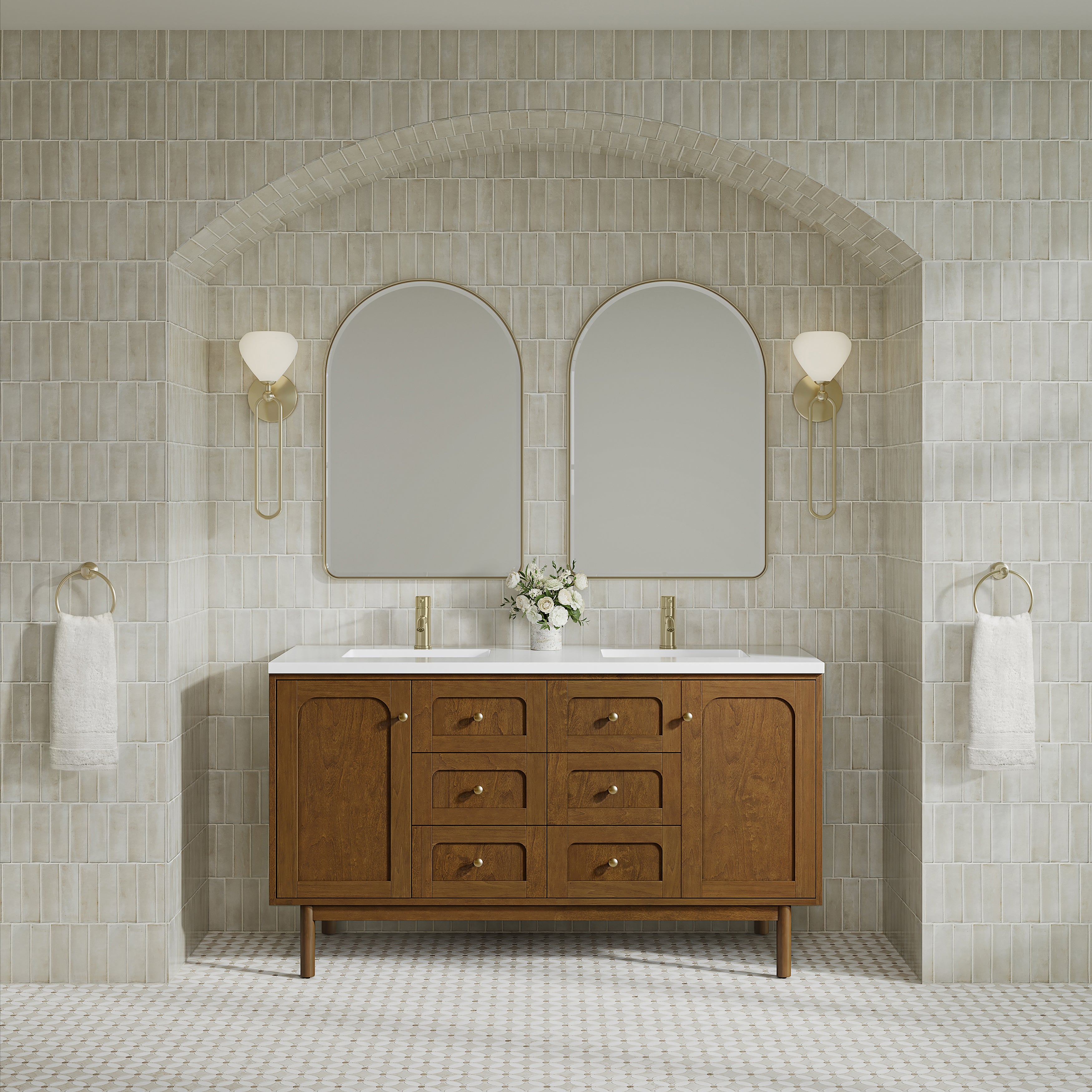 honey oak vanity