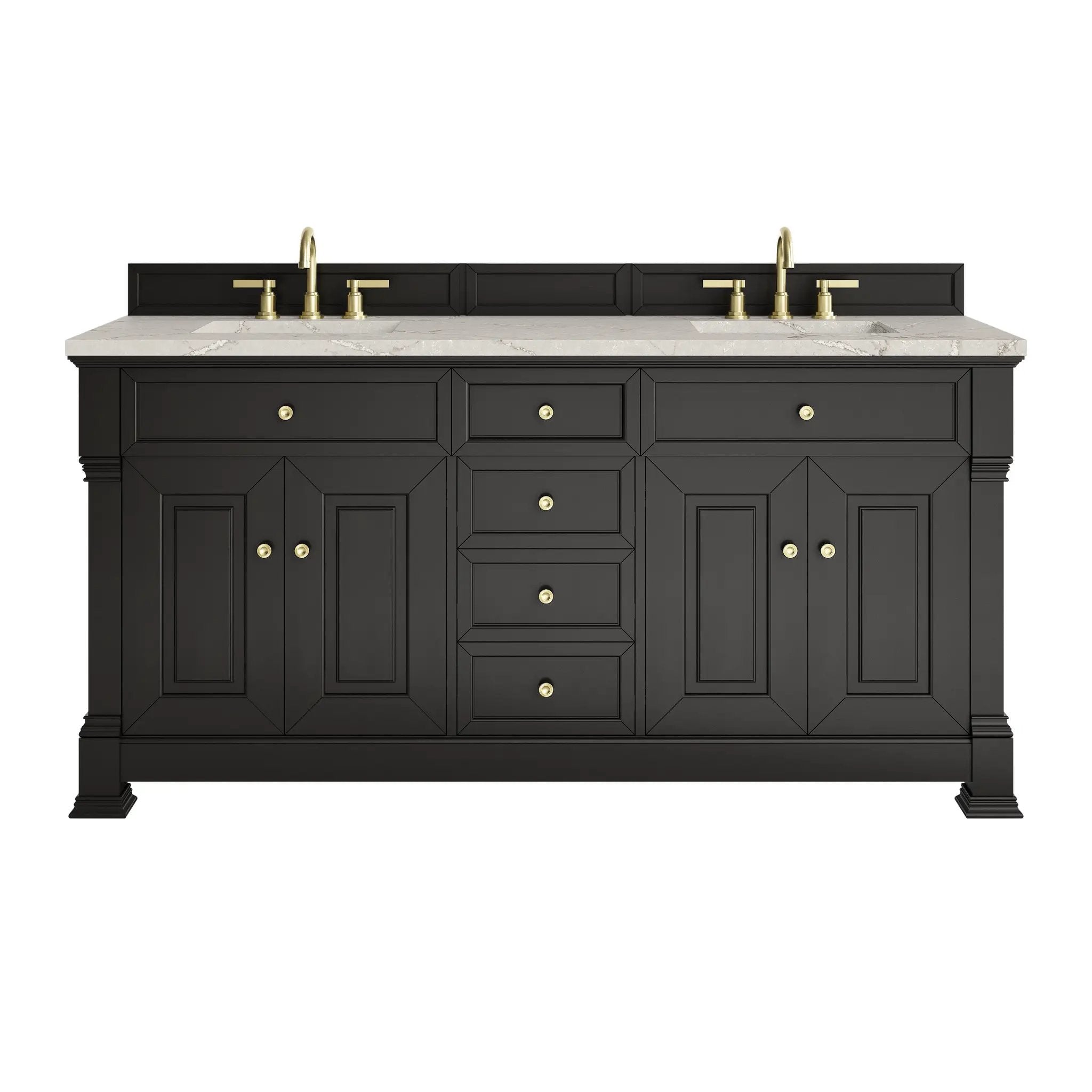 James Martin Brookfield 72" Double Vanity Set - Black Onyx by James Martin Vanities