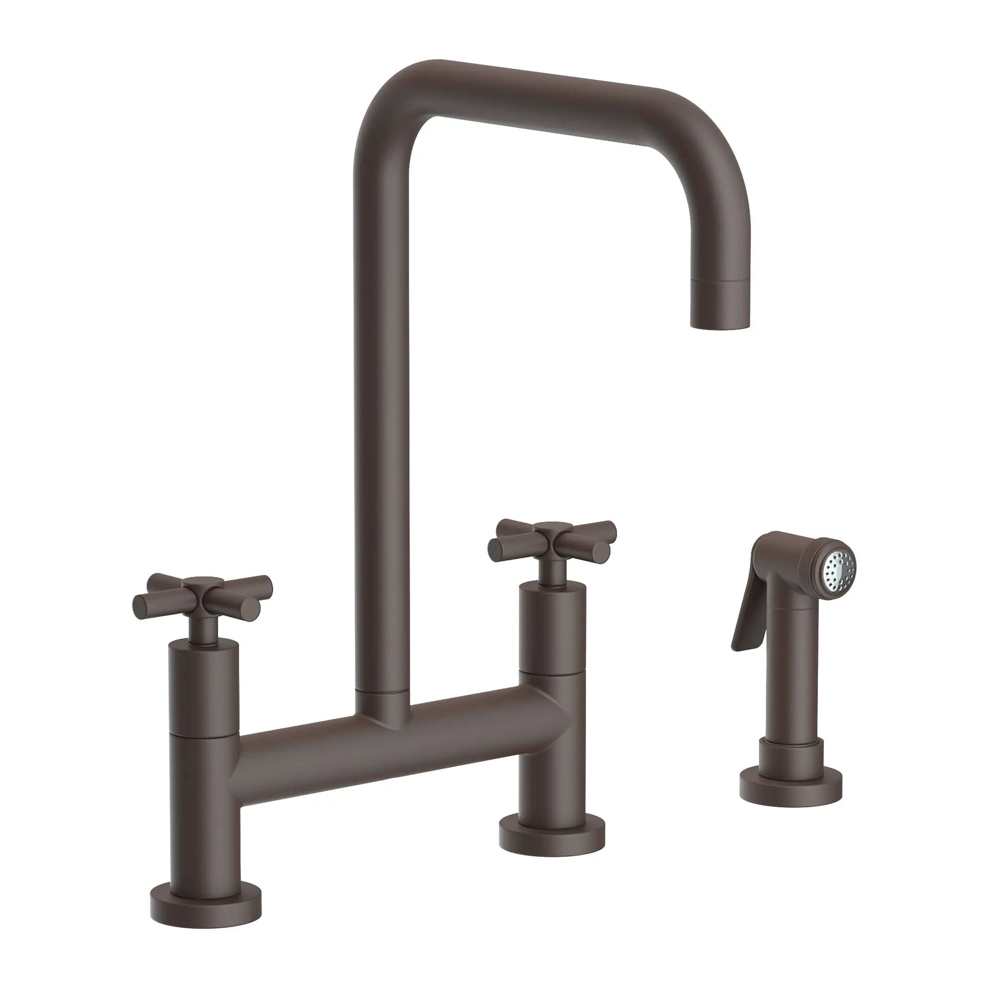 Newport Brass East Square Kitchen Bridge Faucet with Side Spray by Newport Brass