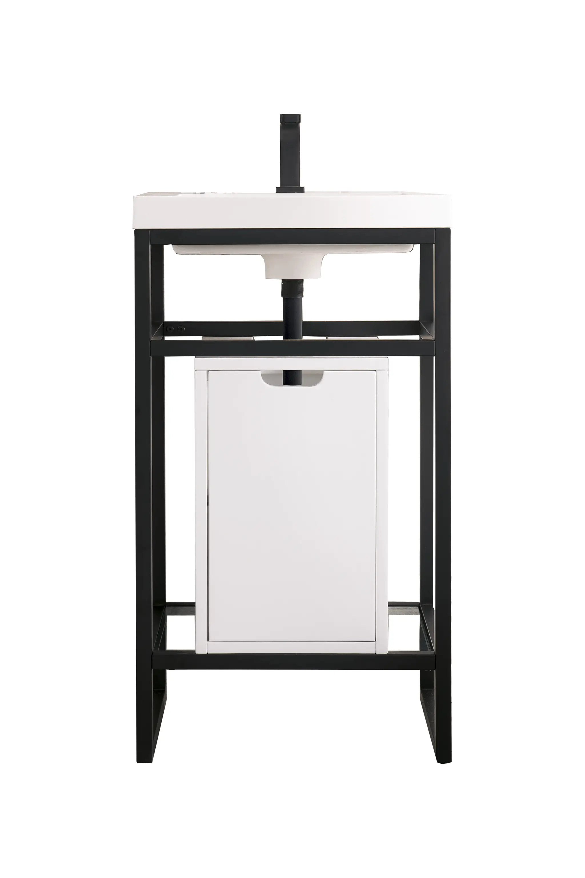James Martin Boston 20" Single Console Vanity with Glossy White Storage with White Glossy Composite Stone by James Martin Vanities