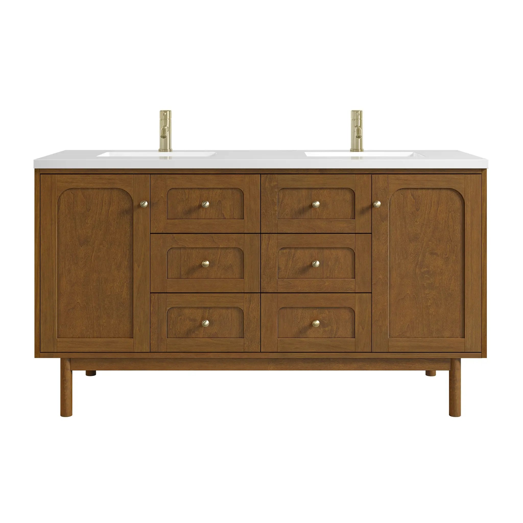 James Martin Laurent 60" Double Vanity Set - Honey Oak by James Martin Vanities