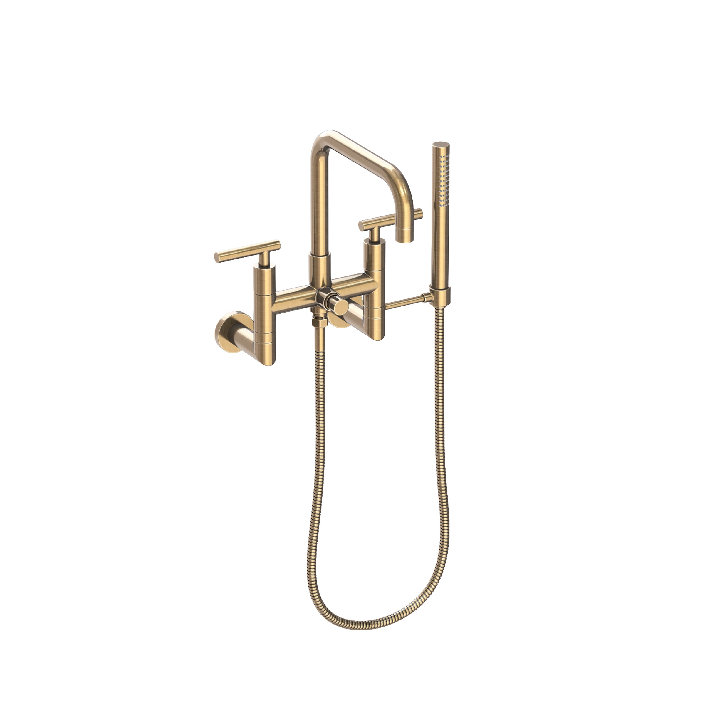 Newport Brass East Square Exposed Tub & Hand Shower Set - Wall Mount