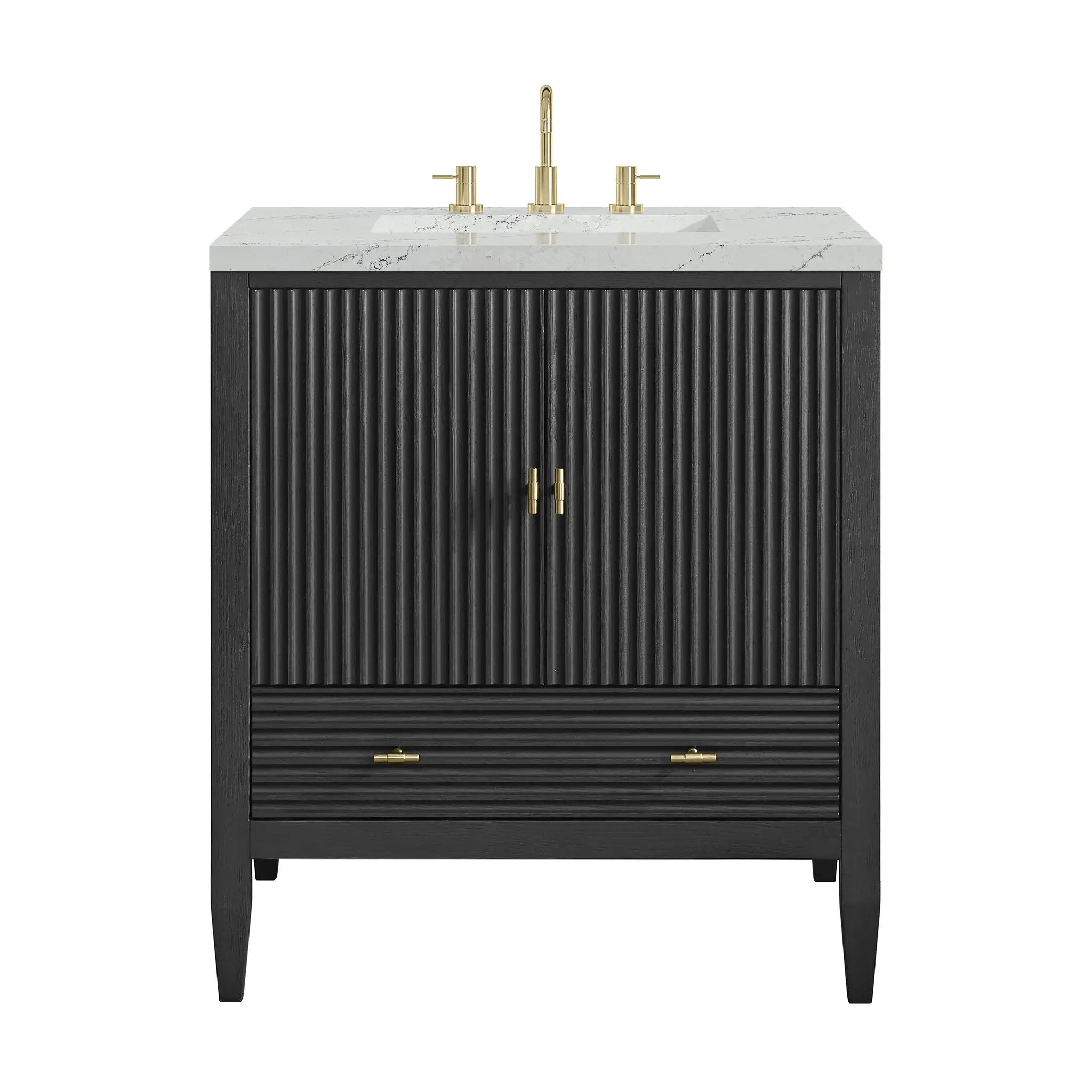 James Martin Myrrin 30" Single Vanity Set - Carbon Oak by James Martin Vanities