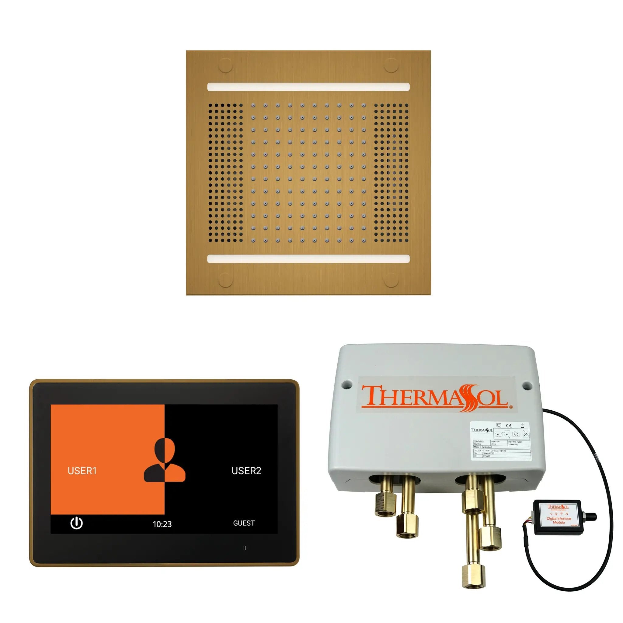 Thermasol The Wellness Hydrovive14 Shower Package with 10" ThermaTouch Square by Thermasol