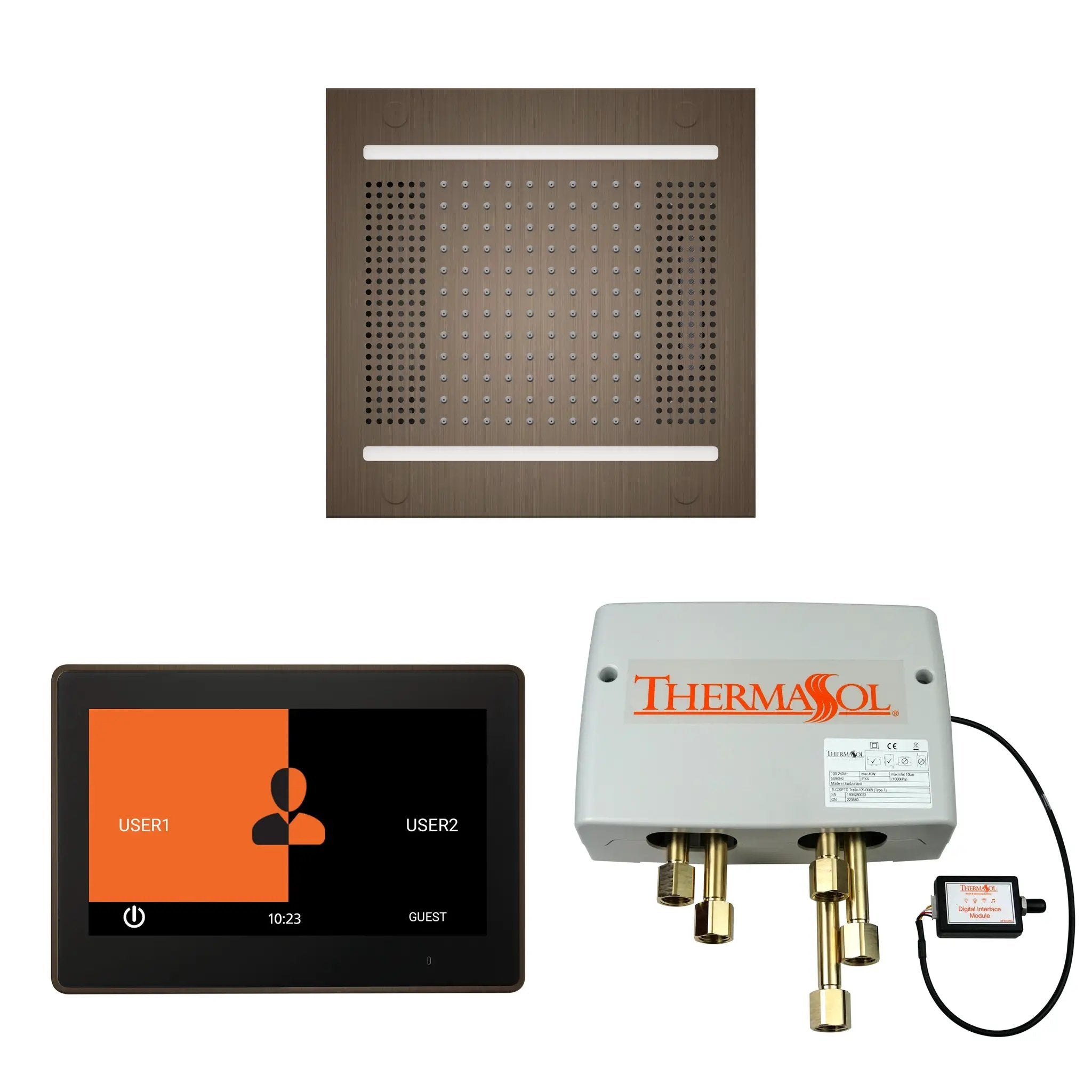 Thermasol The Wellness Hydrovive14 Shower Package with 10" ThermaTouch Square by Thermasol