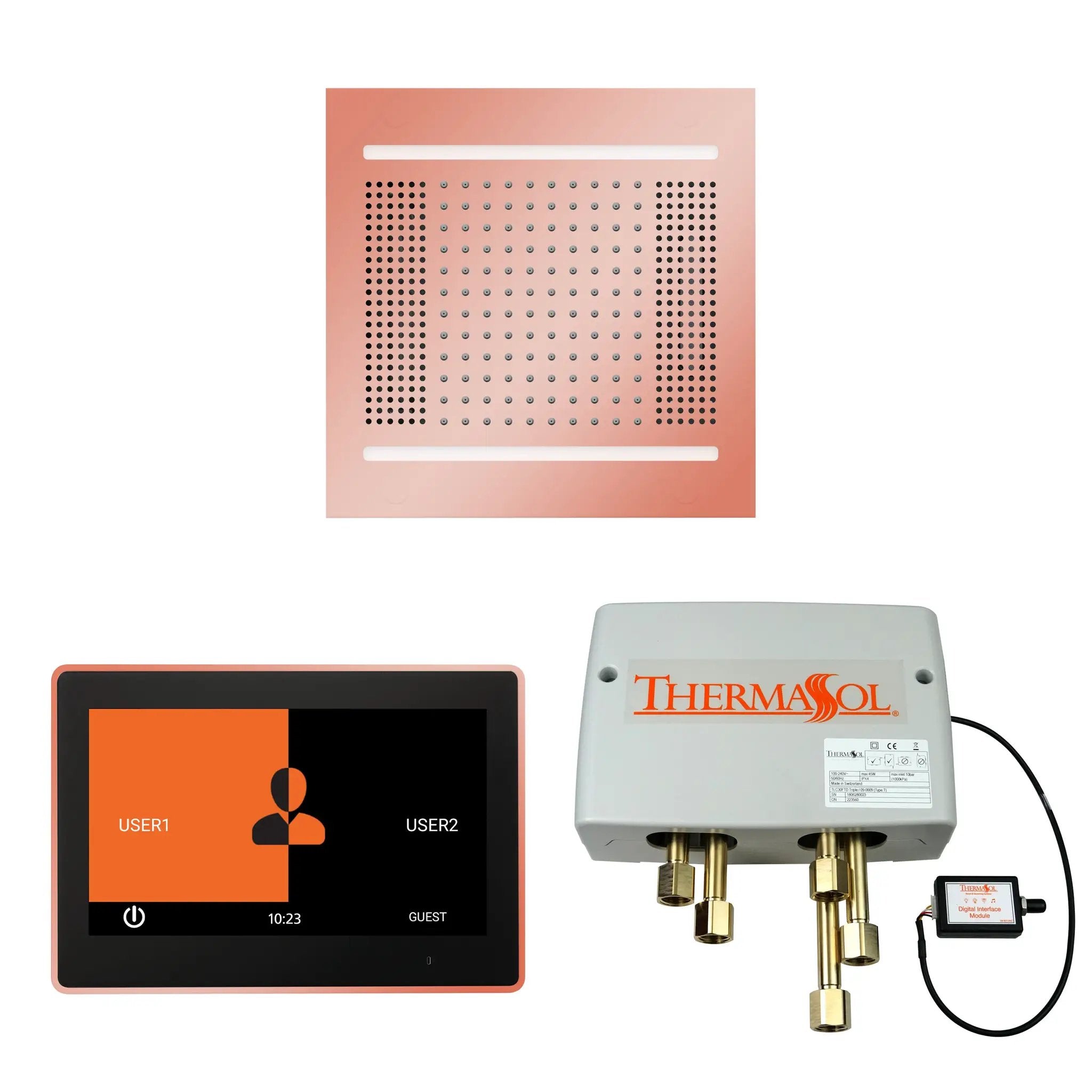 Thermasol The Wellness Hydrovive14 Shower Package with 10" ThermaTouch Square by Thermasol