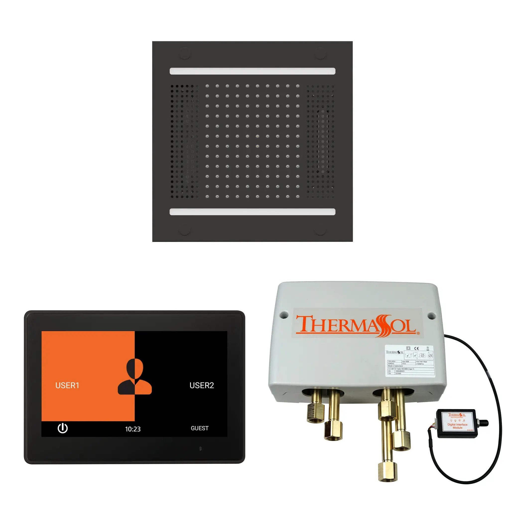 Thermasol The Wellness Hydrovive14 Shower Package with 10" ThermaTouch Square by Thermasol