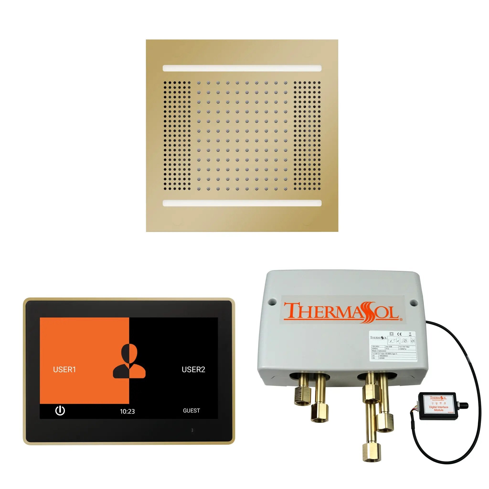 Thermasol The Wellness Hydrovive14 Shower Package with 10" ThermaTouch Square by Thermasol