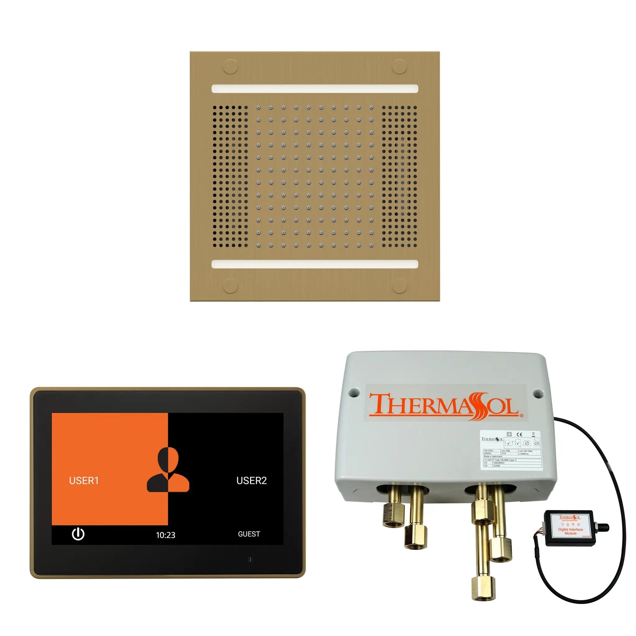 Thermasol The Wellness Hydrovive14 Shower Package with 10" ThermaTouch Square by Thermasol
