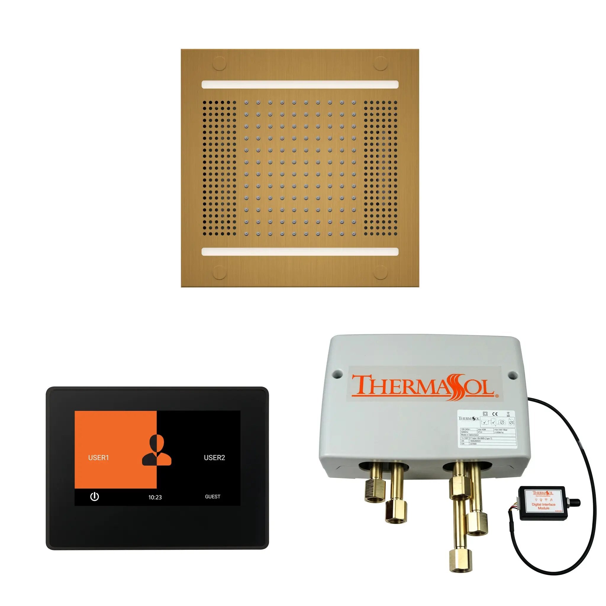 Thermasol The Wellness Hydrovive14 Shower Package with 7" ThermaTouch Square by Thermasol